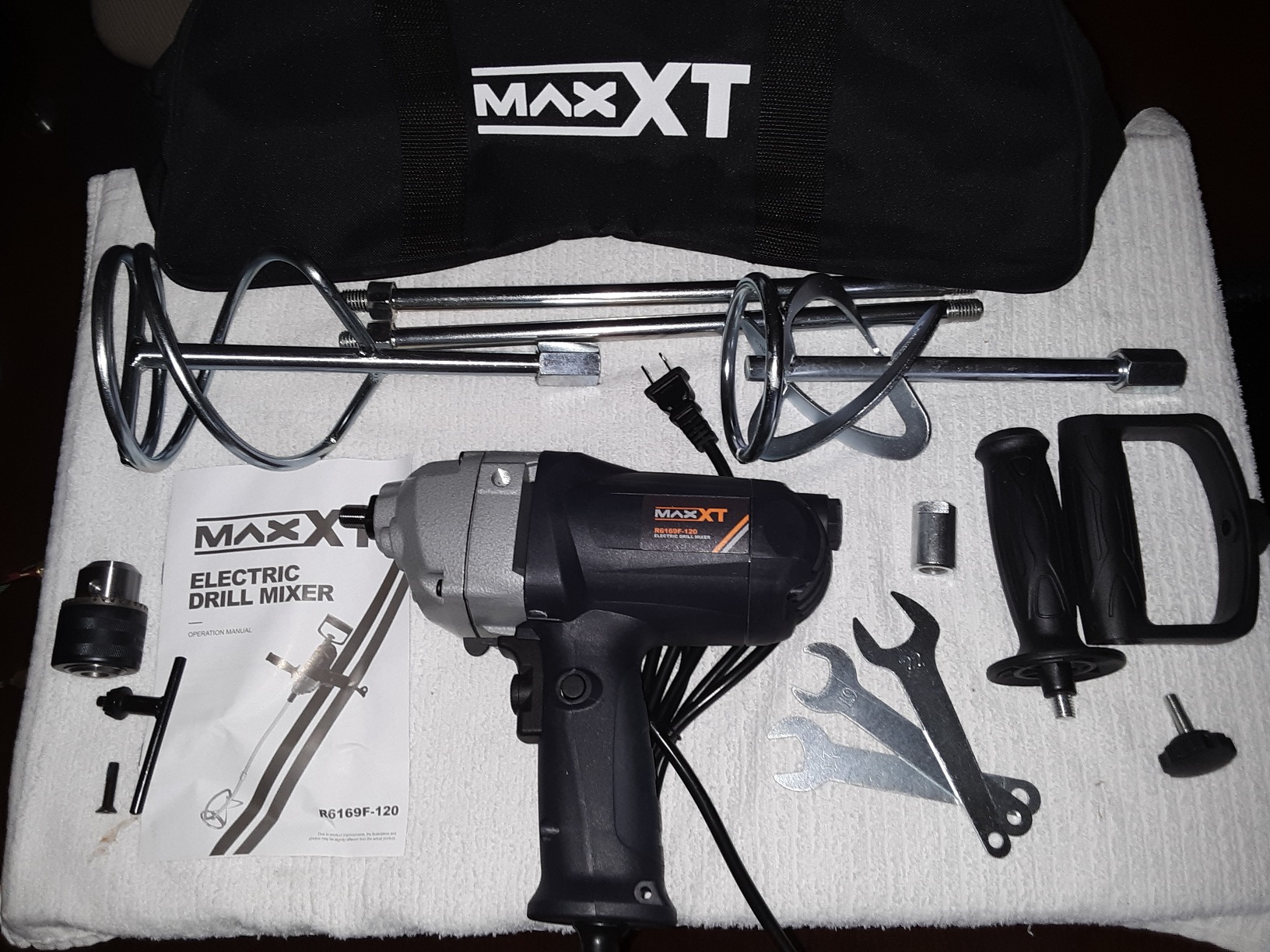 MAXXT Drill Mixer Set with Spade Handle 1/2 inch Electric Corded Mixing Drill Machine 9A Motor Concrete Mud Mixer customer photo 2