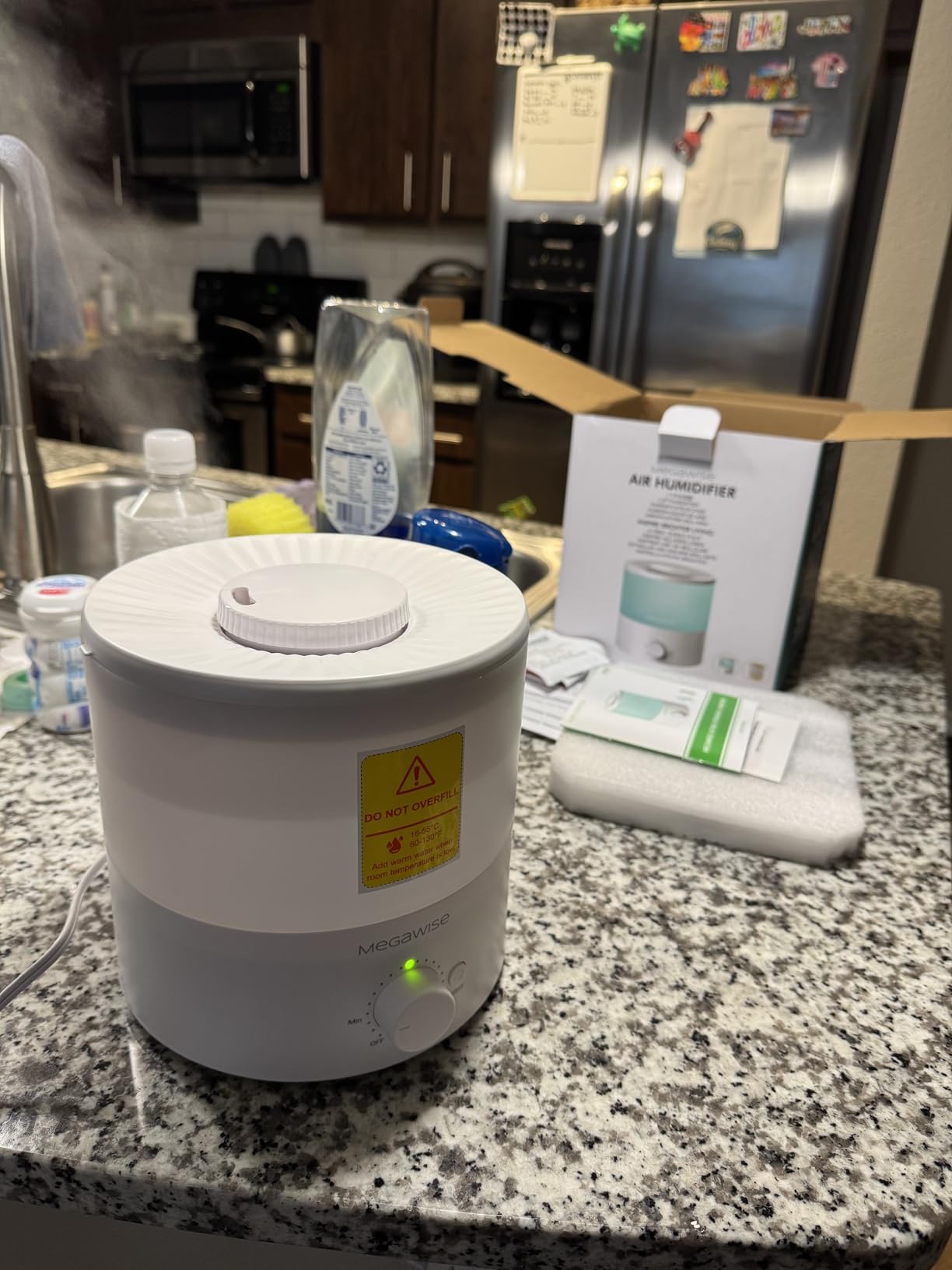 MegaWise Ultrasonic Cool Mist Humidifier SK7620 - 1.5L Capacity, Whisper-Quiet Operation, Adjustable Mist Output, Auto Shut-Off - Ideal for Home, Office, Baby Room, and Bedroom customer photo 2