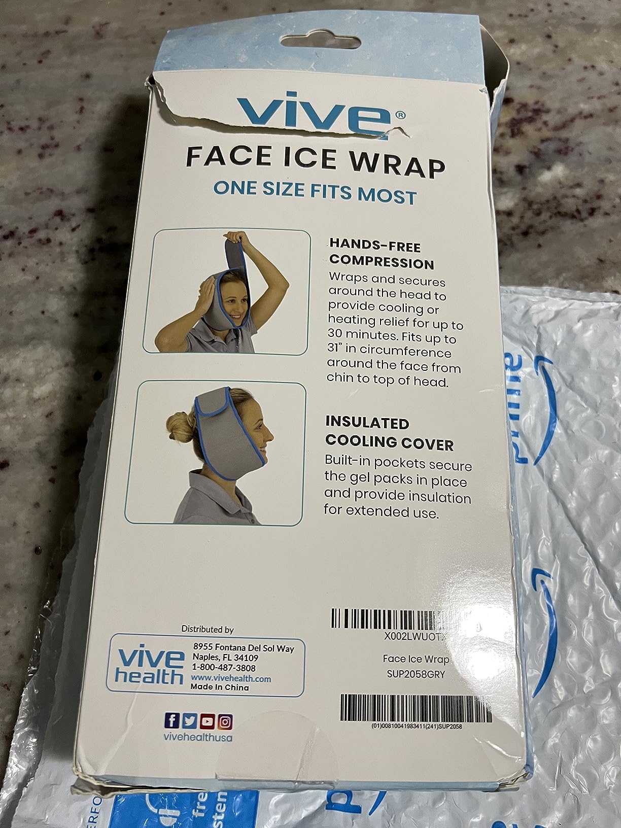 Vive Face Ice Pack Wrap for TMJ Pain Relief and Headaches - Face Ice Pack for Jaw Surgery Recovery, Oral Surgery & Wisdom Teeth extractions - Heating Pad for Head & Chin - Hot & Cold Therapy customer photo 2