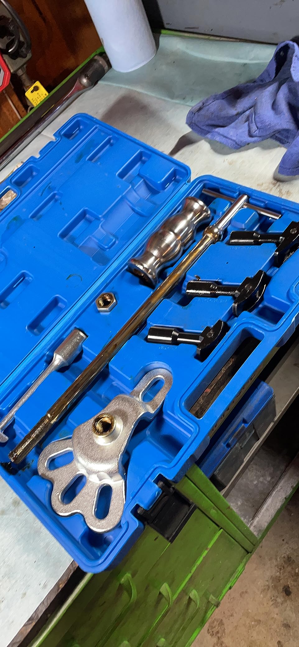 Orion Motor Tech Rear Axle Bearing Puller Tool Kit and Slide Hammer Set, Axle Seal and Bearing Remover Set with Slide Hammer Yoke and 3 Rear Axle Puller Adapters, 1-1/4