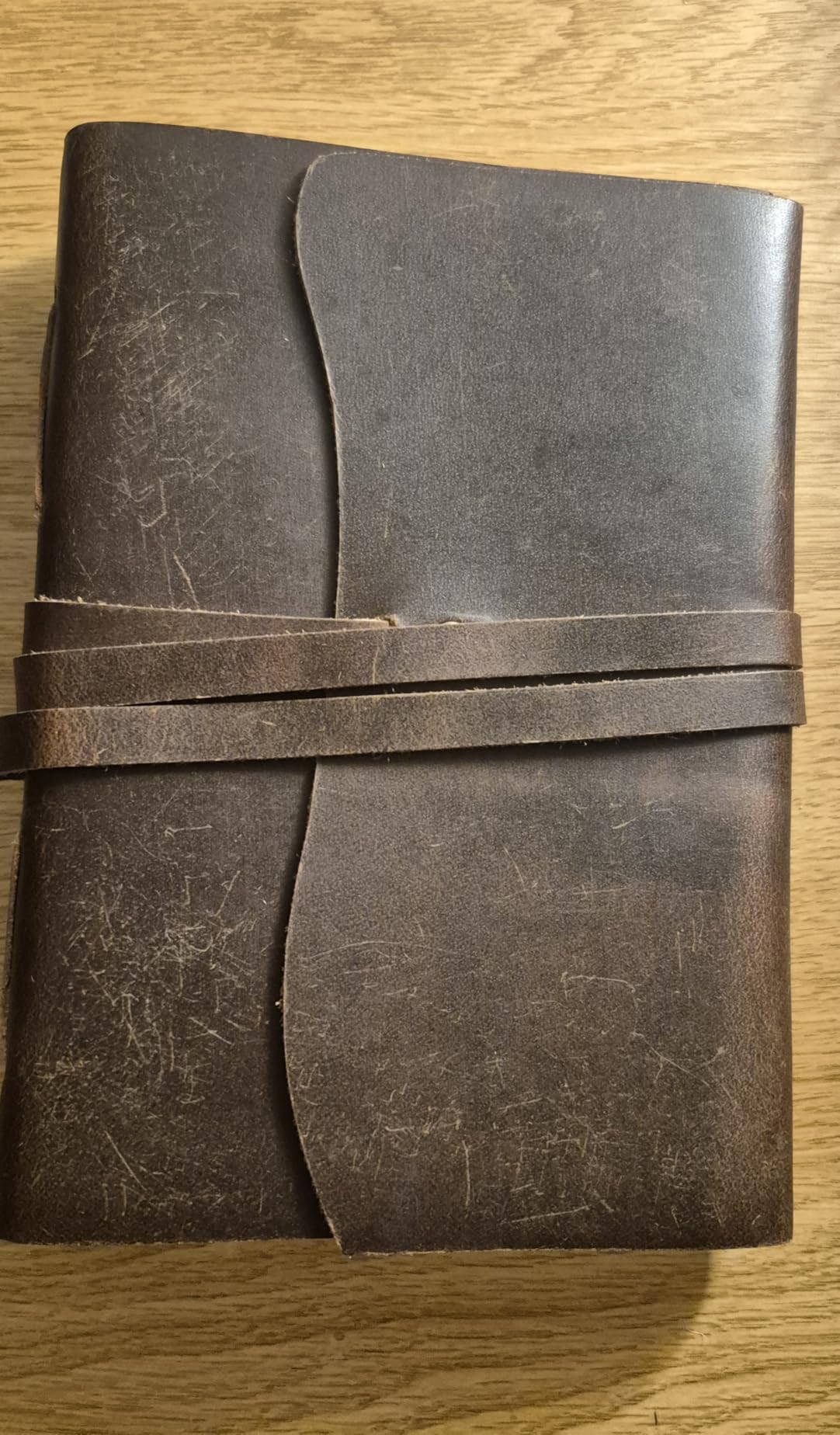 KomalC Handmade Leather Journal | Writing Diary | Bound Daily Notepad For Men & Women Unlined Paper Medium, writing pad gift for artist, sketch customer photo 2