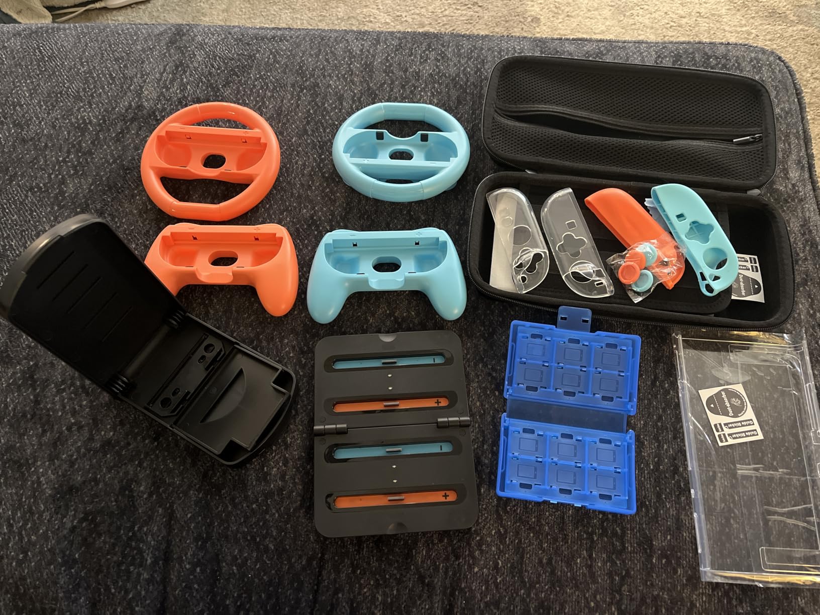 Switch Accessories Bundle for Nintendo Switch: Carrying Case, Screen Protector, Joycon Grips, Steering Wheels, Charging Dock, Playstand, Comfort Joy-Con Case and More (23 in 1) customer photo 2