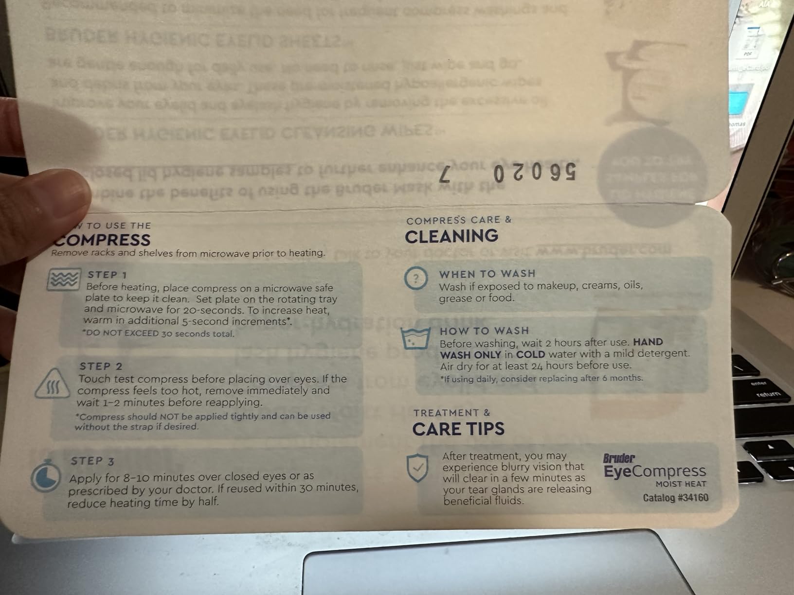 Bruder Moist Heat Compress | Microwave Activated Mask | Reusable, Washable, Non-allergenic | Fast Acting Relief for Dry Eye and Other Irritations | (Pack of 2) customer photo 2