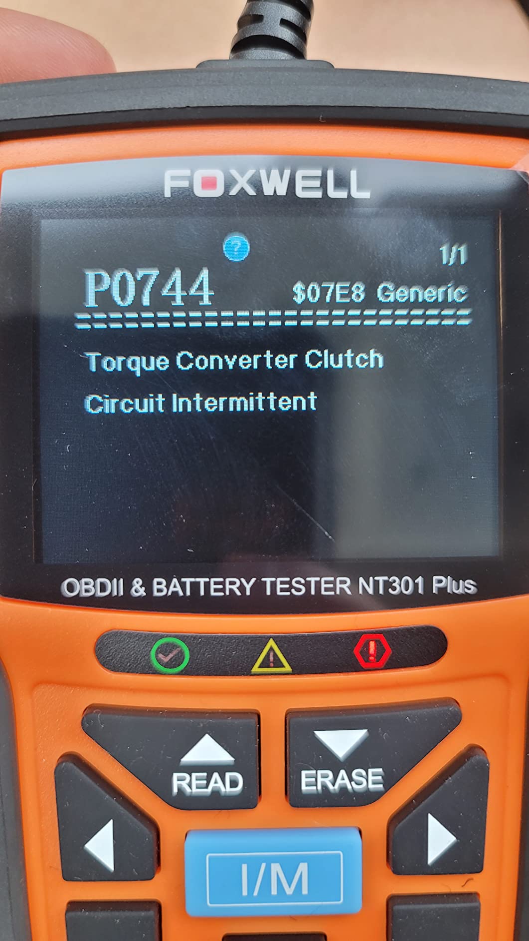 Upgraded of NT301, 2-in-1 FOXWELL NT301 Plus OBD2 Scanner Car Battery Tester, Professional Code Reader Check Engine Diagnostic Scanner Tool, 12V Automotive Cranking Charging Analyzer for 1996+ Vehicle customer photo 1