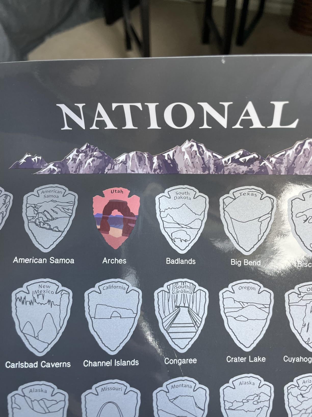 National Parks Scratch Off Map of United States Poster [Charcoal Grey], ALL 63 Parks, US Travel Map Print, USA Gift for Travelers Road Trip Adventure Journal, Fits 12