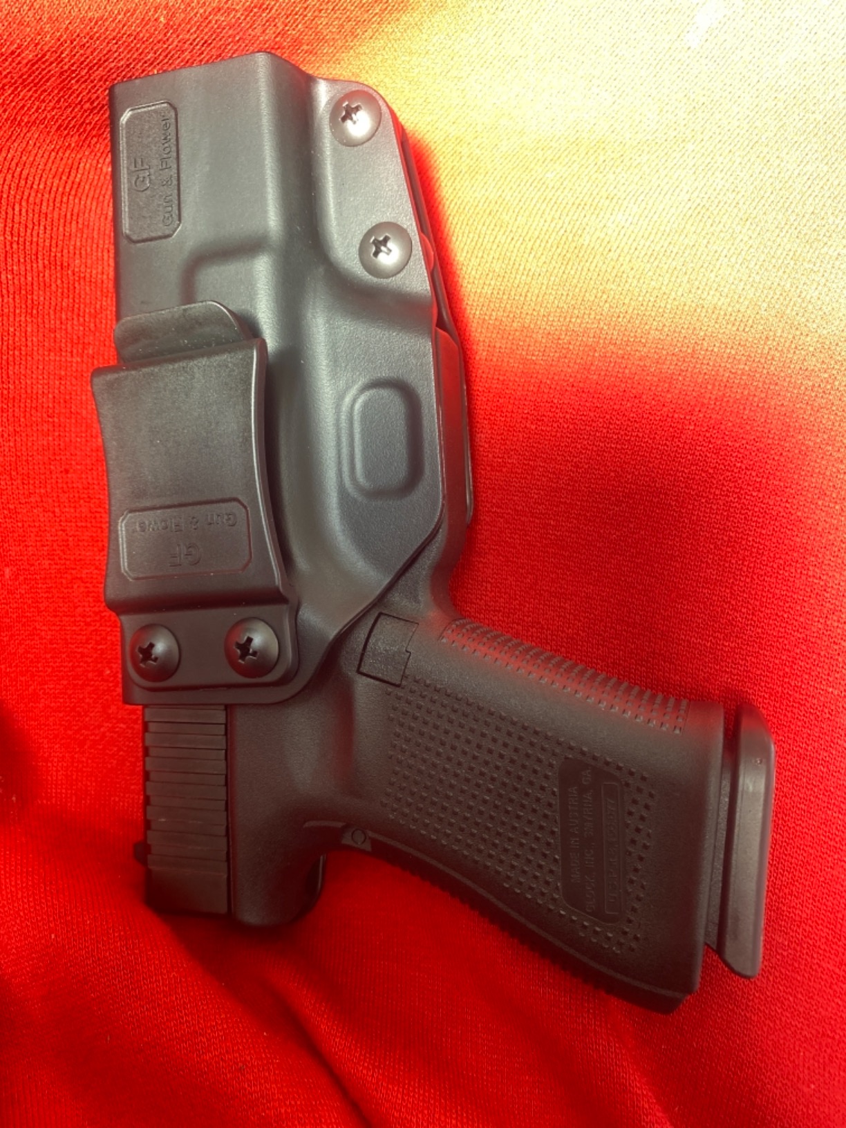 G19 Holster - Compatible with Glock 19 / 19X Gen 3 4 5 6 & Glock 23/32 Gen 3 4 & Glock 44/45 & MOS, Adj.Retention & Cant, 9mm Holster, Available in IWB/OWB & Right- /Left-Hand & Kydex & Polymer & Claw customer photo 1