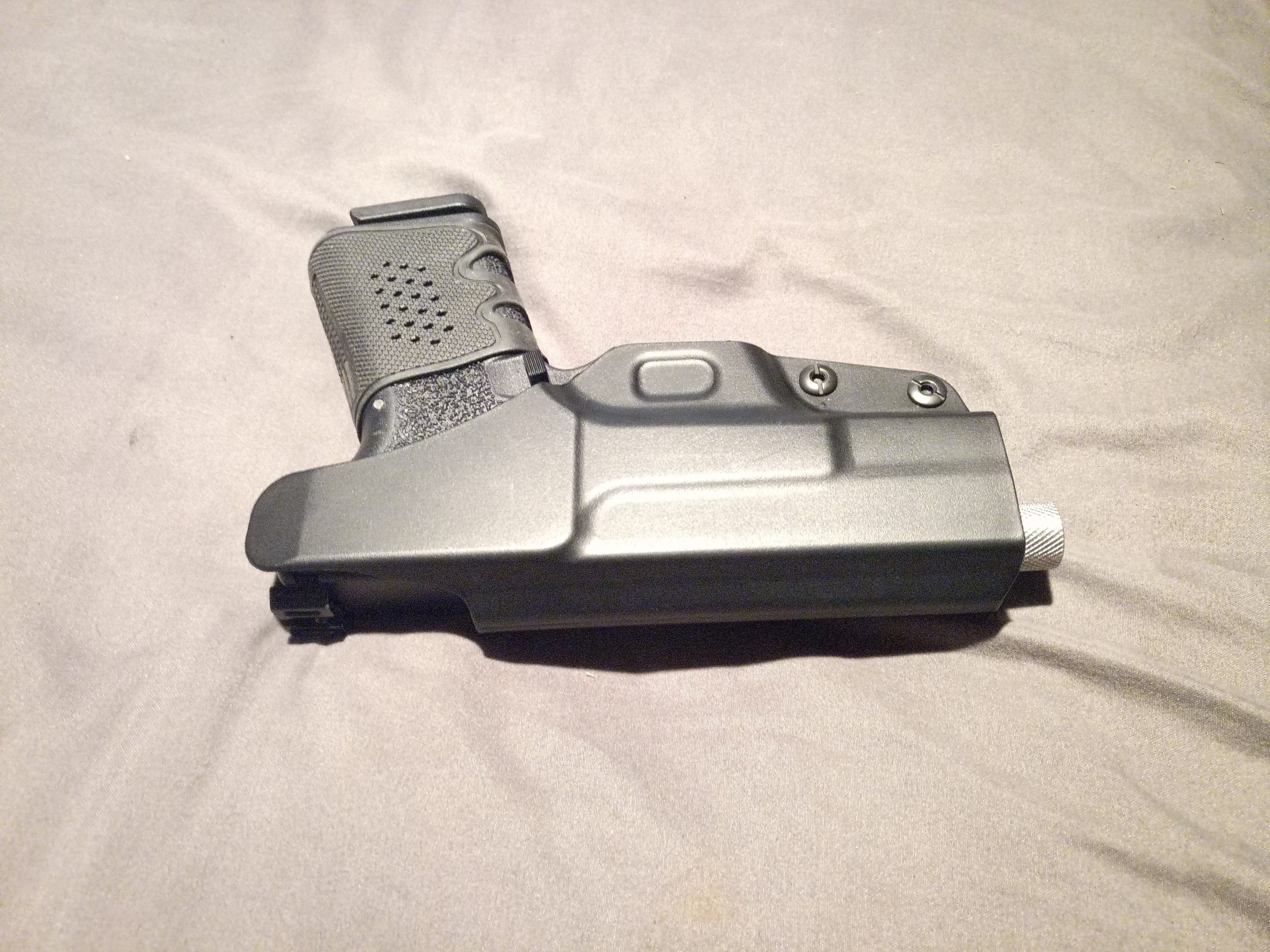 G19 Holster - Compatible with Glock 19 / 19X Gen 3 4 5 6 & Glock 23/32 Gen 3 4 & Glock 44/45 & MOS, Adj.Retention & Cant, 9mm Holster, Available in IWB/OWB & Right- /Left-Hand & Kydex & Polymer & Claw customer photo 2