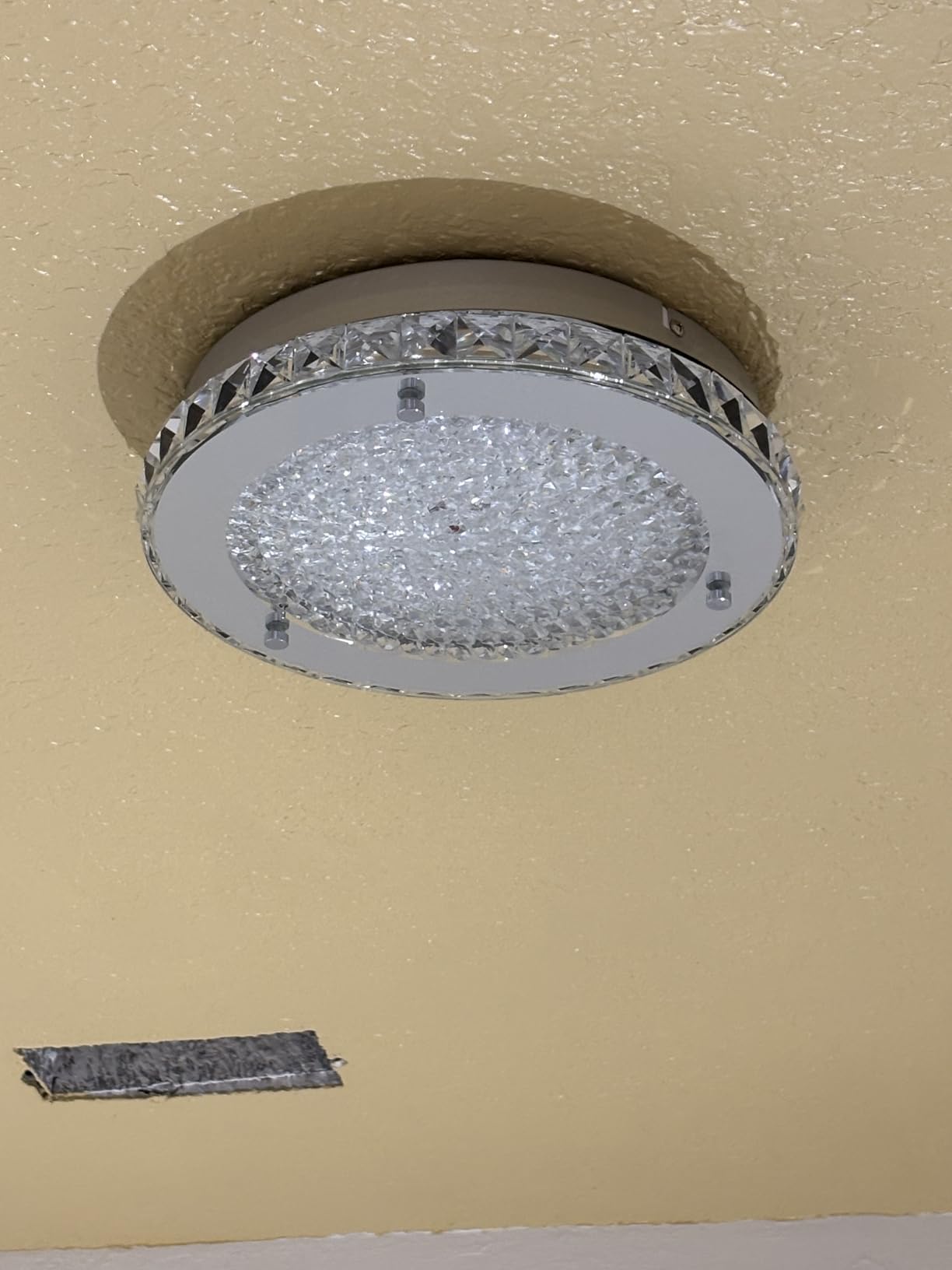 Crystal Ceiling Light Flush Mount Light Fixture Modern LED Ceiling Lamp for Foyer, Bedroom, Bathroom, Closet, Dimmable, 11 Inch, 18W customer photo 1