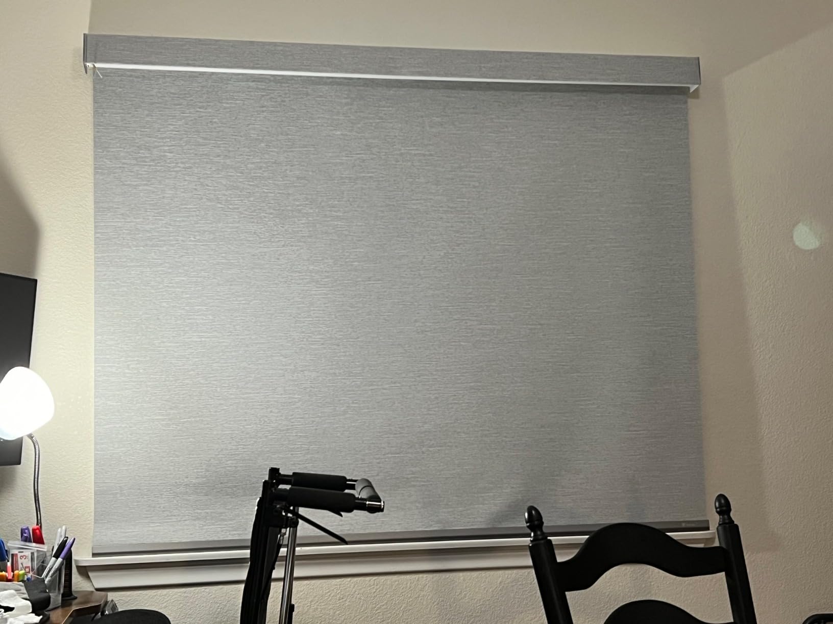 Yoolax Motorized Blinds with Remote, Blackout Smart Blinds for Windows Motorized Roller Shades, Automatic Window Shades Work with Alexa Custom Size (Blackout-Fabric Smoky Gray) customer photo 1