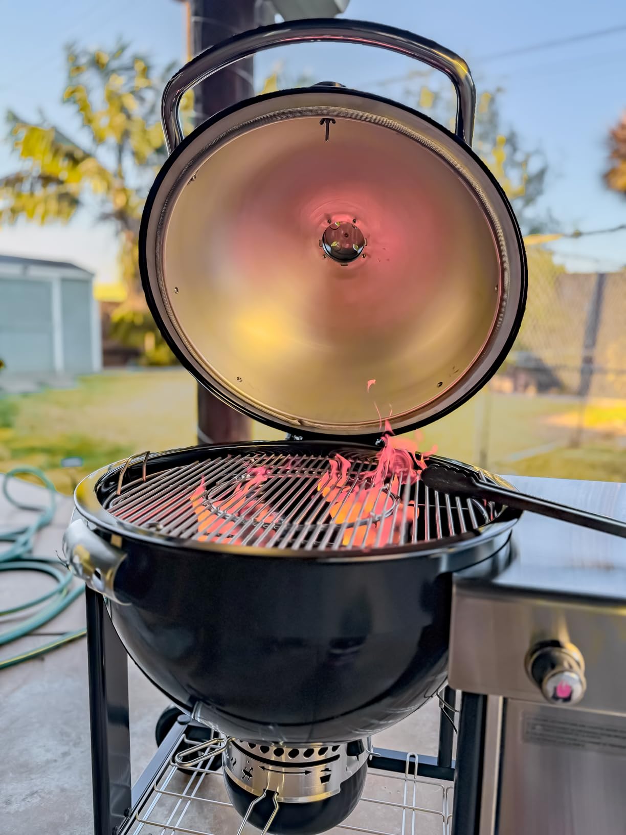 Summit® Kamado S6 Charcoal Grilling Center, Black - Dual‑Walled Insulated Steel Kamado with 24