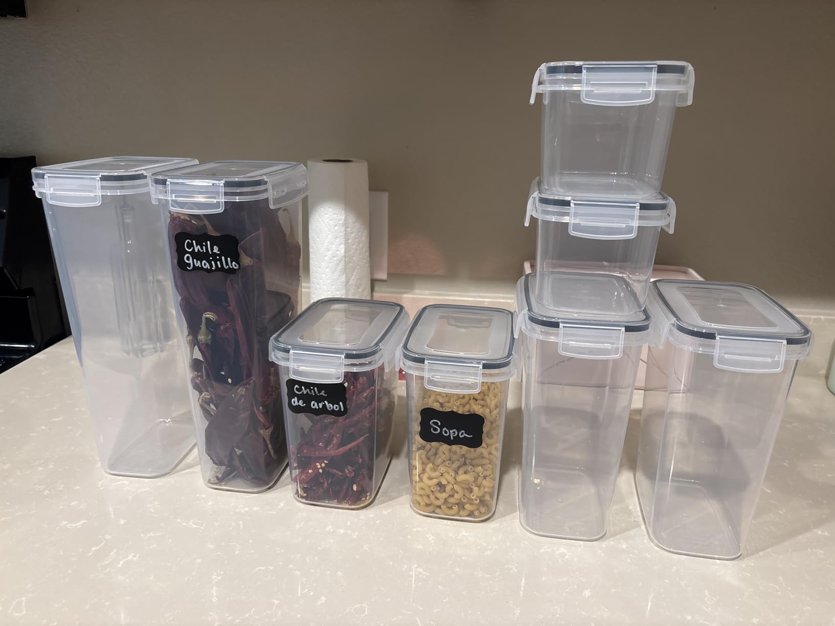 CHEFSTORY Airtight Food Storage Containers with Lids, 8 PCS Plastic Storage Canisters for Kitchen & Pantry Organization, Dry Food Canisters for Flour, Sugar and Cereal customer photo 1