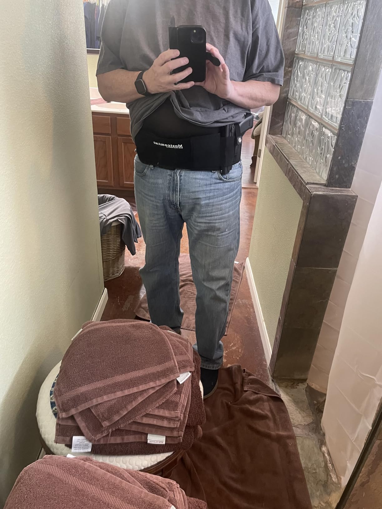 Belly Band Holster for Men & Women - Comfortable Carry Gun Holster for 9MM and 380 with Breathable Neoprene, Fits Glock 19 17 42 43 43x, Taurus, Ruger LCP, S&W M&P Shield for Most Handguns customer photo 1
