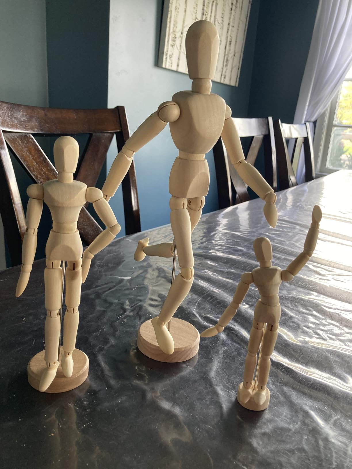 Sumind 3 Pack 12 8 5.5 Artist Wooden Manikin Flexible Jointed Mannequin Moveable Human Figure Model Wood Manikin with Stand for Home Office Decoration Drawing Painting Supplies customer photo 1