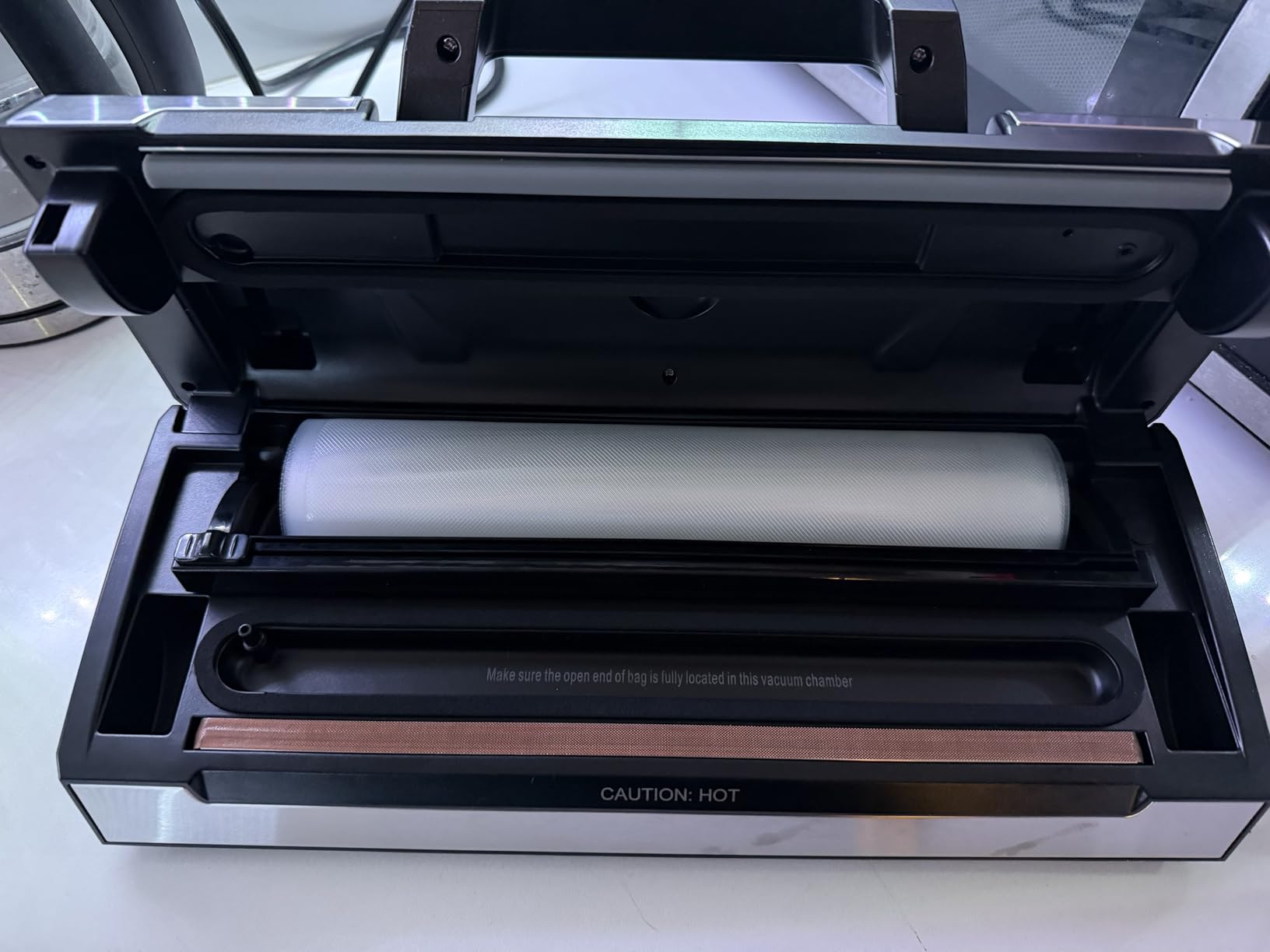 Precision Vacuum Machine, Pro Food Sealer with Built-in Cutter and Bag Storage(Up to 20 Feet Length), Both Auto&Manual Options, 2 Modes, Includes 2 Bag Rolls 11