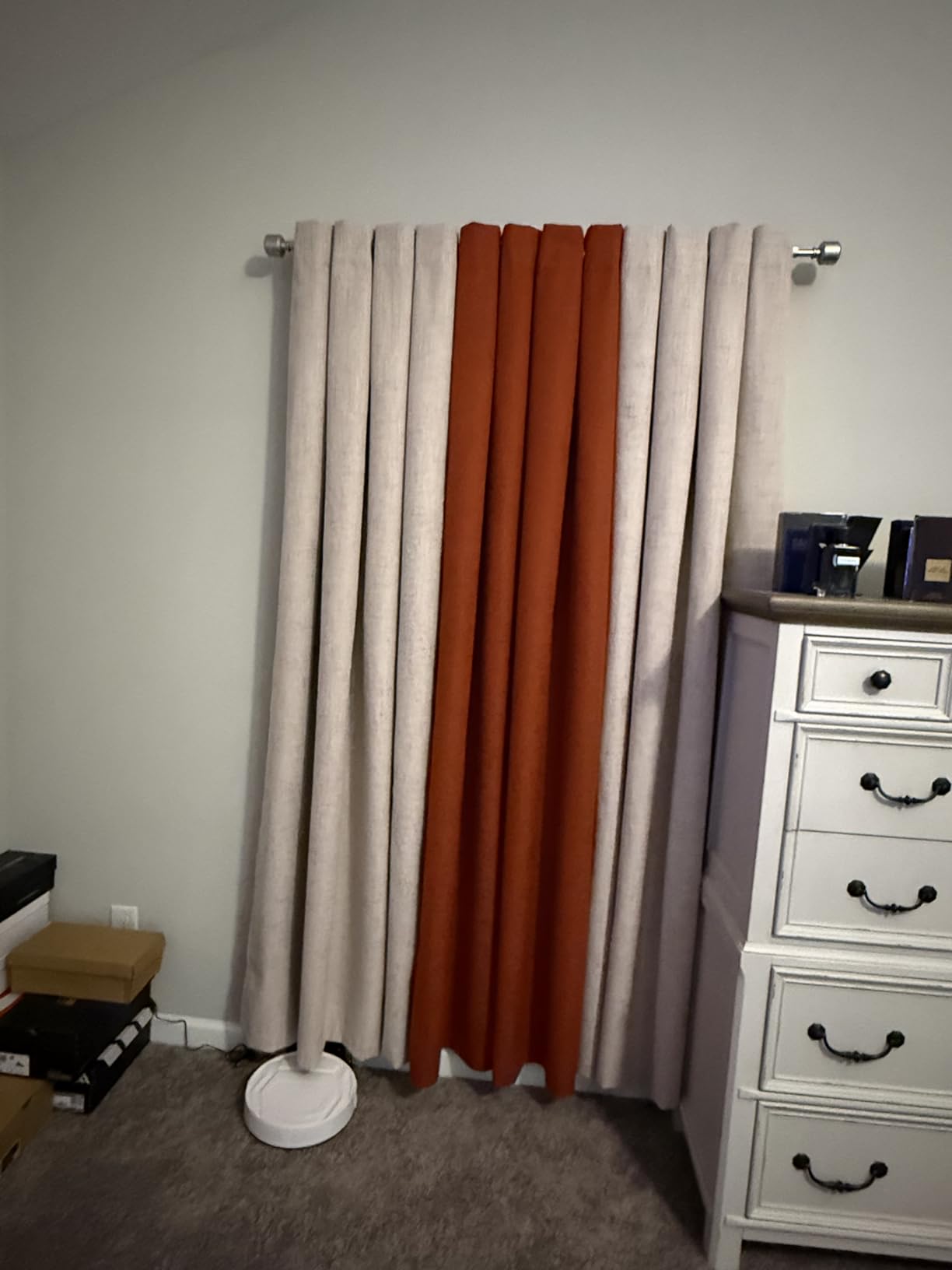 MIULEE 100% Blackout Linen Textured Curtains for Bedroom Solid Thermal Insulated Natural Beige Grommet Room Darkening Curtains & Drapes Luxury Decor for Living Room 52 x 84 Inch (2 Panels) customer photo 1