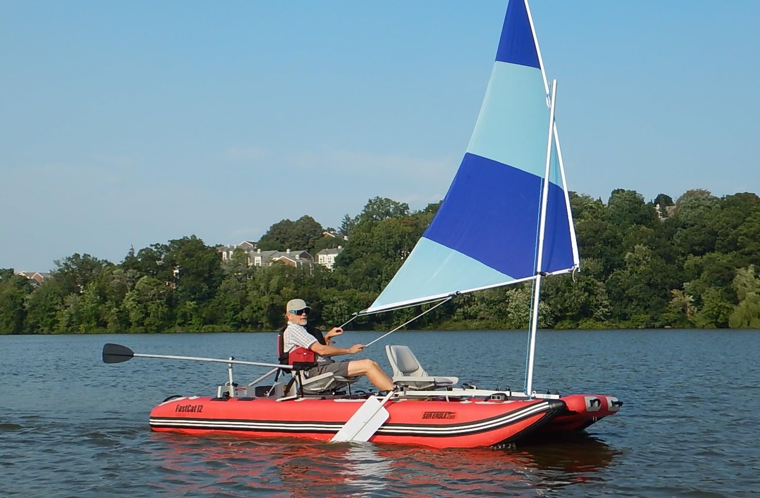 Sea Eagle FastCat Catamaran 2-4 Person Inflatable Boat-Rigid, High-Pressure, All-Drop Stitch, Easy Setup, Self-Bailing customer photo 1