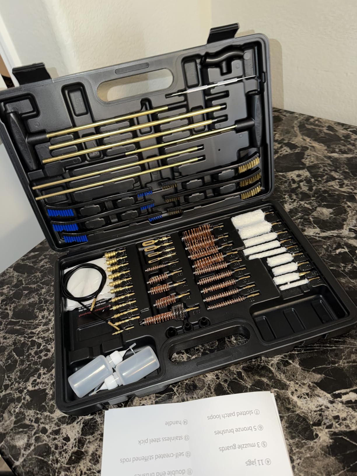 GLORYFIRE Elite Gun Cleaning Kit Universal Gun Cleaner for Shotgun, Pistol,with Lightweight Carrying Case, Reinforced and Lengthened Rods and Steel Wire, High-end Double Head Brushes customer photo 1