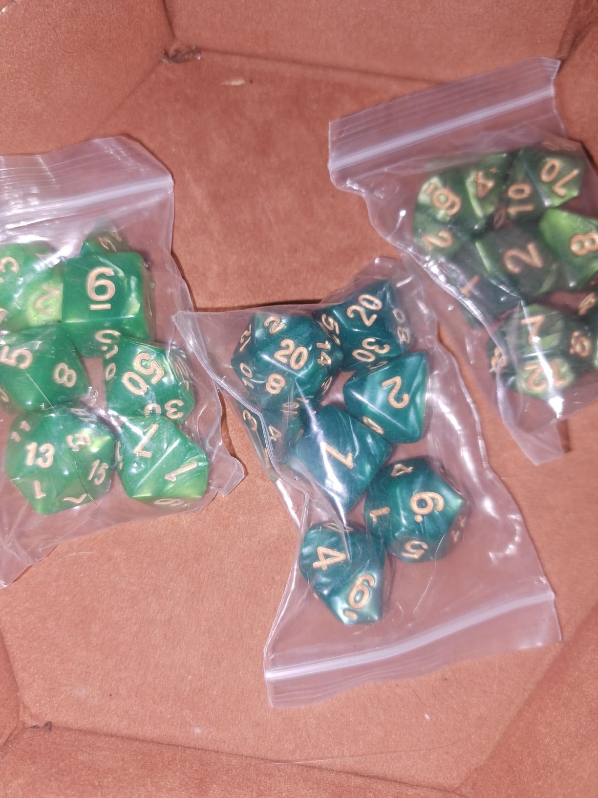 DND Double-Colors Polyhedron Dice Set for Dungeons and Dragons D&D RPG MTG Table Games D4 D6 D8 D10 D% D12 D20 25 Colors Dice with 1 Large Flannel Bag customer photo 2