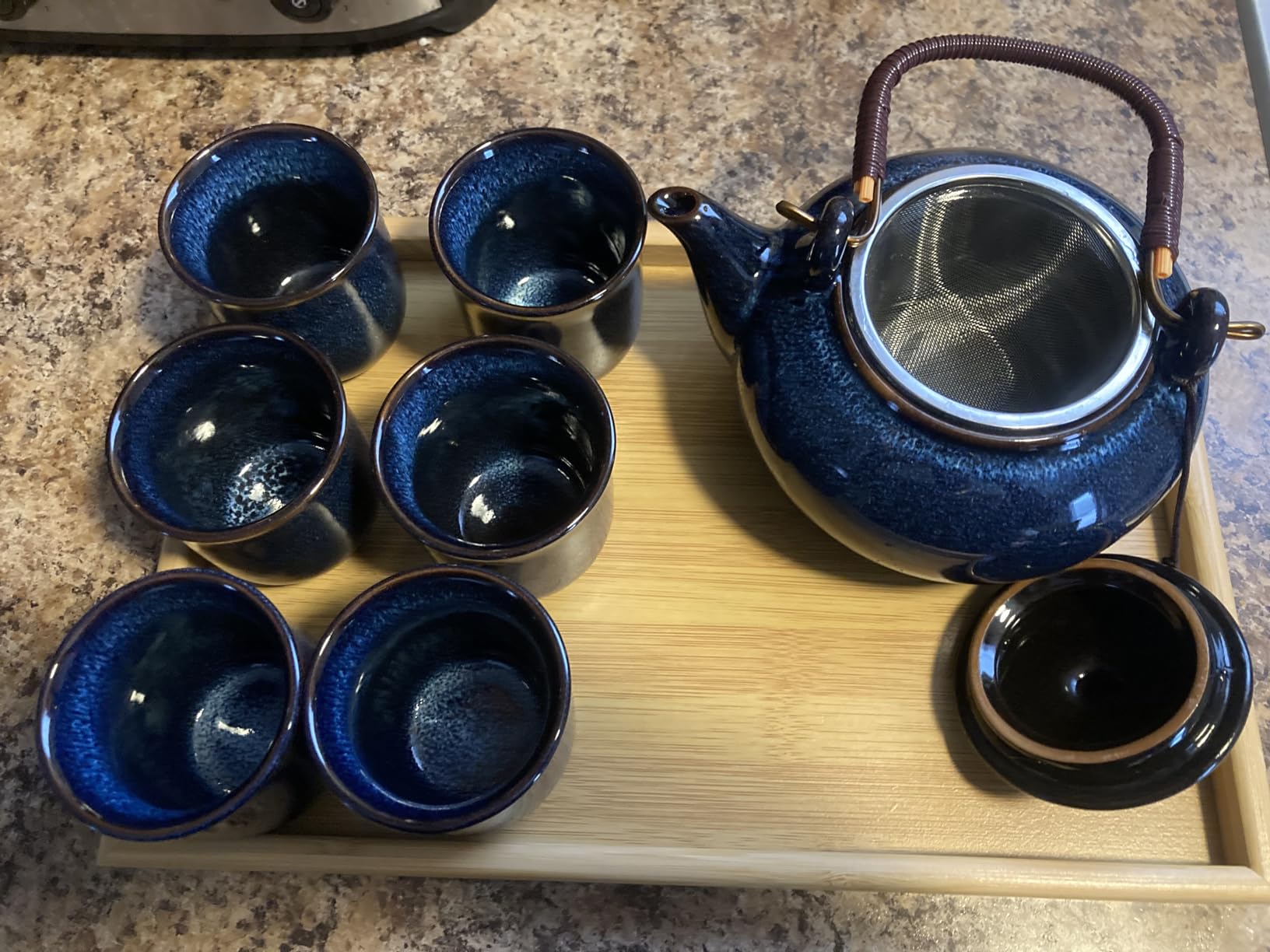 Dujust Japanese Tea Set, White Porcelain Tea Set with 1 Teapot, 6 Tea Cups, 1 Tea Tray, 1 Stainless Infuser customer photo 2