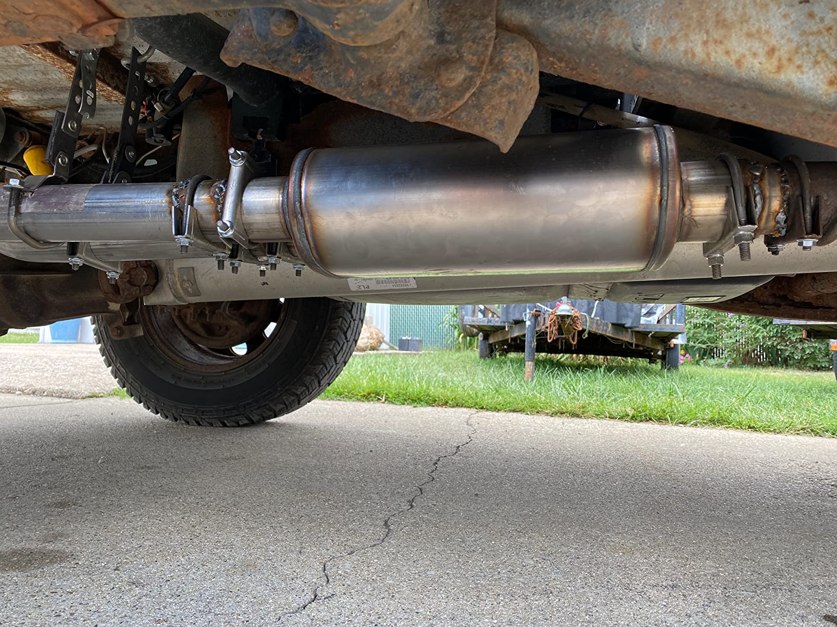 Truck Exhaust Kits - Shop Line Dual Exhaust System 2.5 Aluminized Pipe Stainless Flow II Muffler Chrome Tips customer photo 1