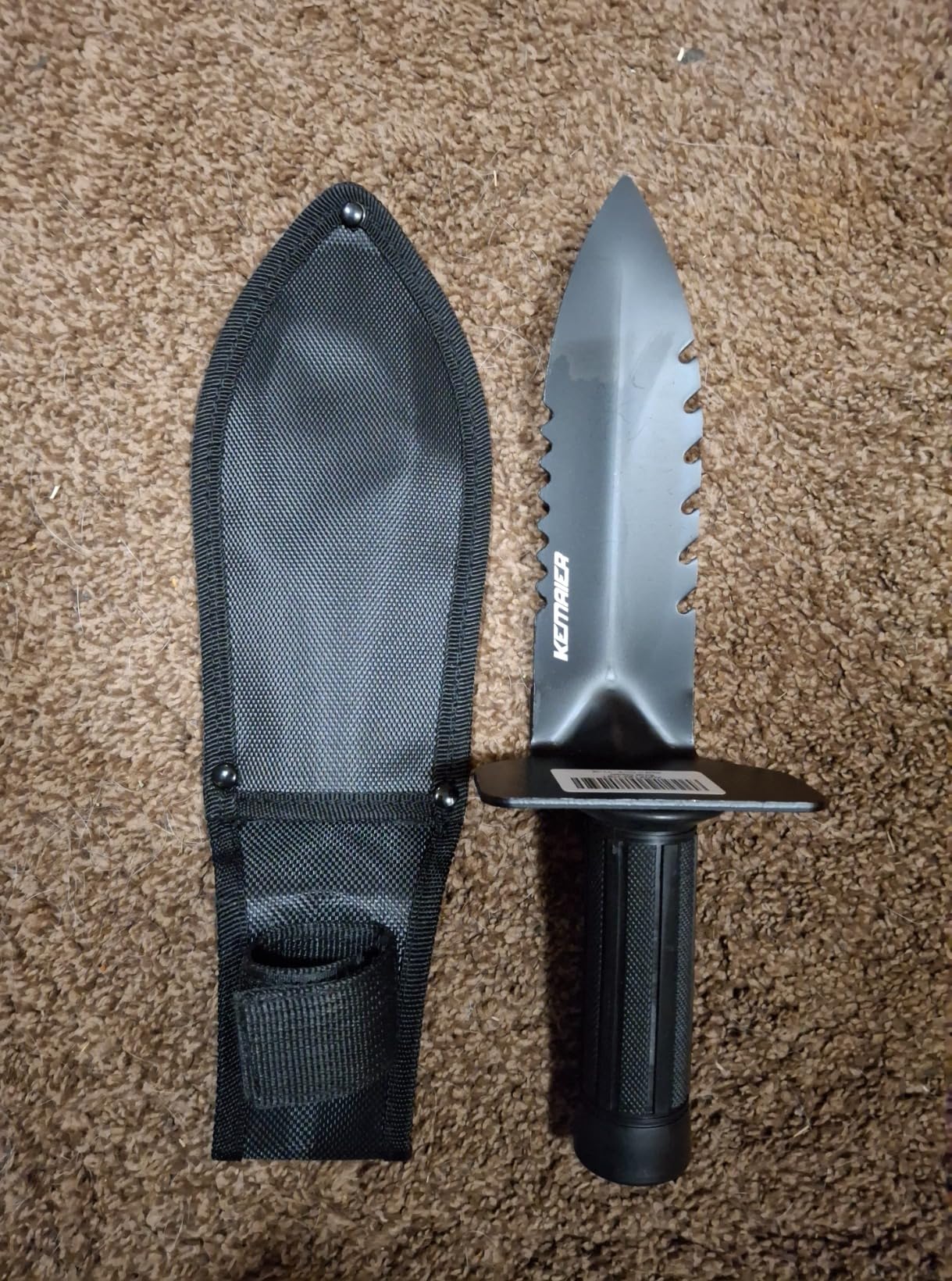 Metal Detector Shovel, Kemaier Heavy Duty Double Serrated Edge Digger with Sheath for Belt Mount customer photo 2