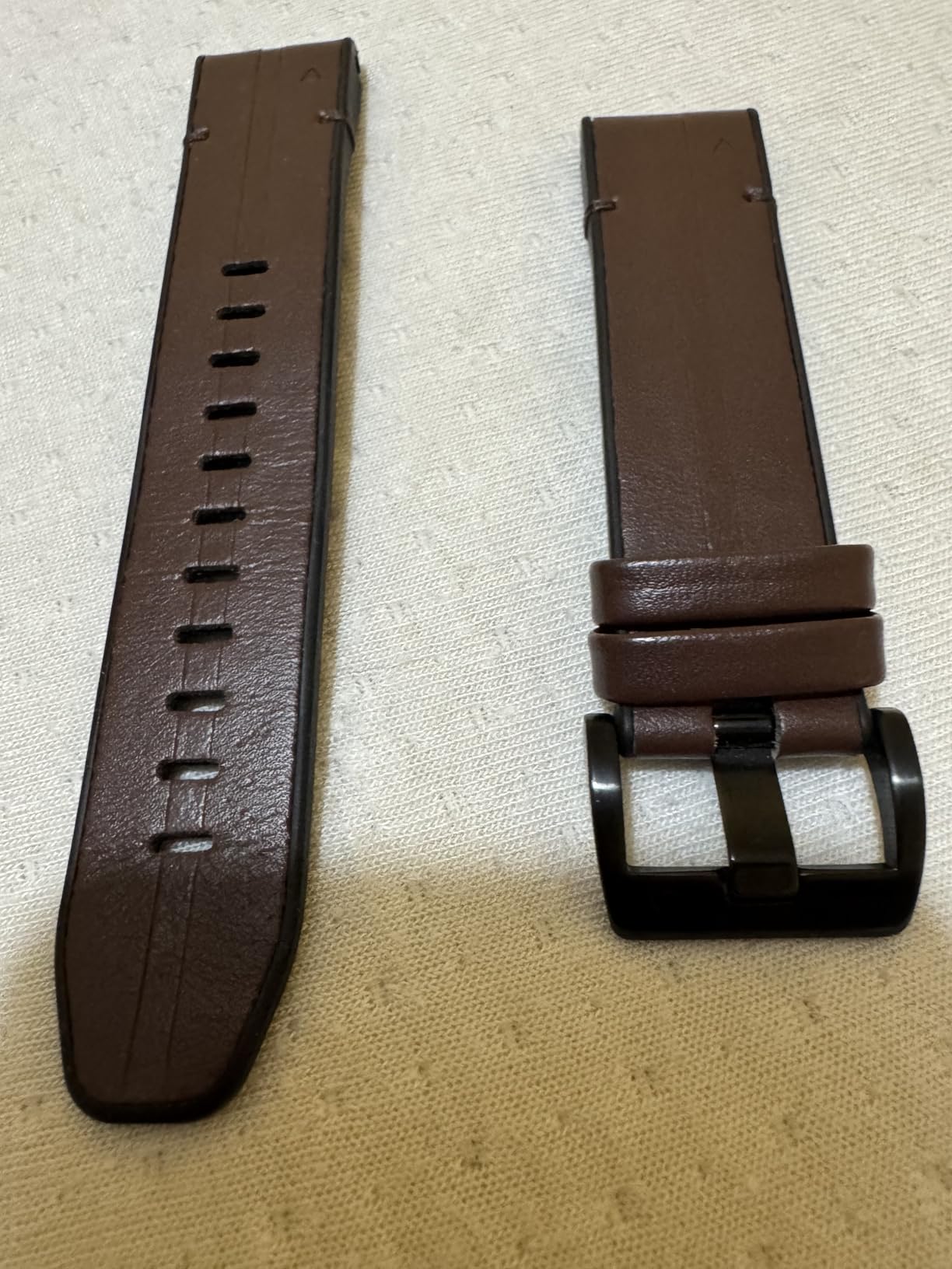 Abanen Leather Watch Bands for Garmin Fenix 8 / epix Pro/Tactix 8 (47mm), QuickFit 22mm Soft Genuine Leather with Silicone Sweatproof Wrist Strap for Fenix 7/6/5, Instinct 3 45mm customer photo 2