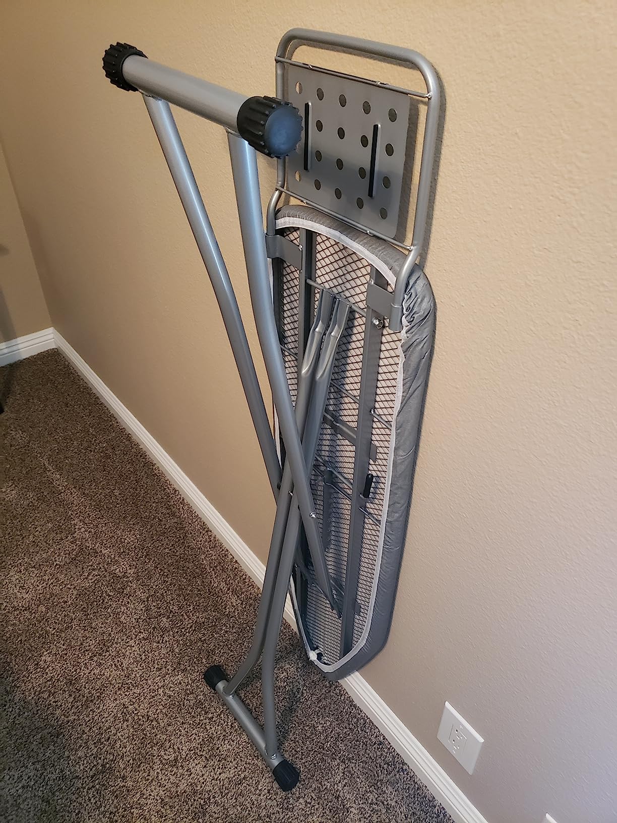 Ironing Board, Heat Resistant Cover Iron Board with Steam Rest, Non-Slip Foldable Ironing Stand. Heavy Sturdy Metal Frame Legs Iron Stand(13 * 34 * 53 Inches) (Silver Gray) customer photo 2