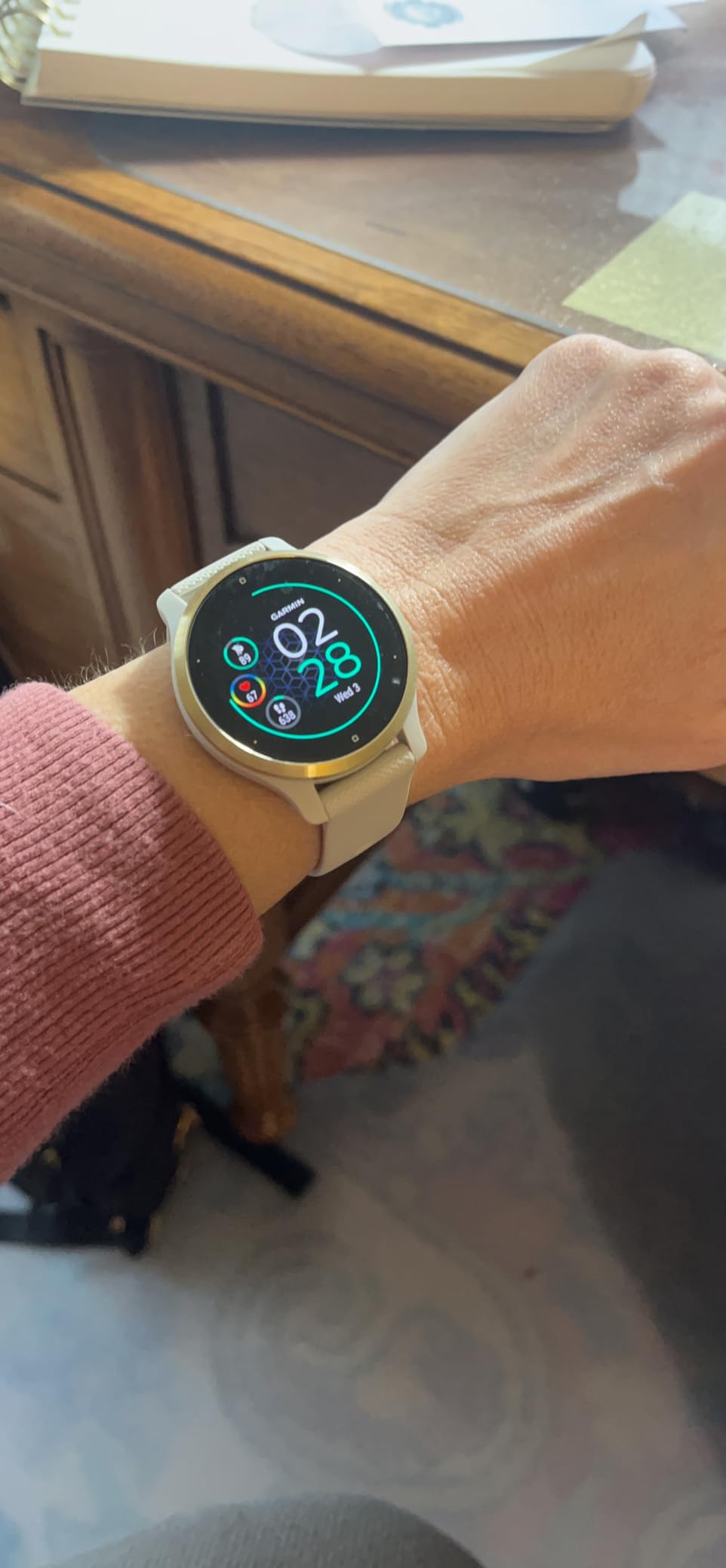 Garmin Venu 2S, Smaller-Sized GPS Smartwatch with Advanced Health Monitoring and Fitness Features, Slate Bezel with Graphite Case and Silicone Band customer photo 2
