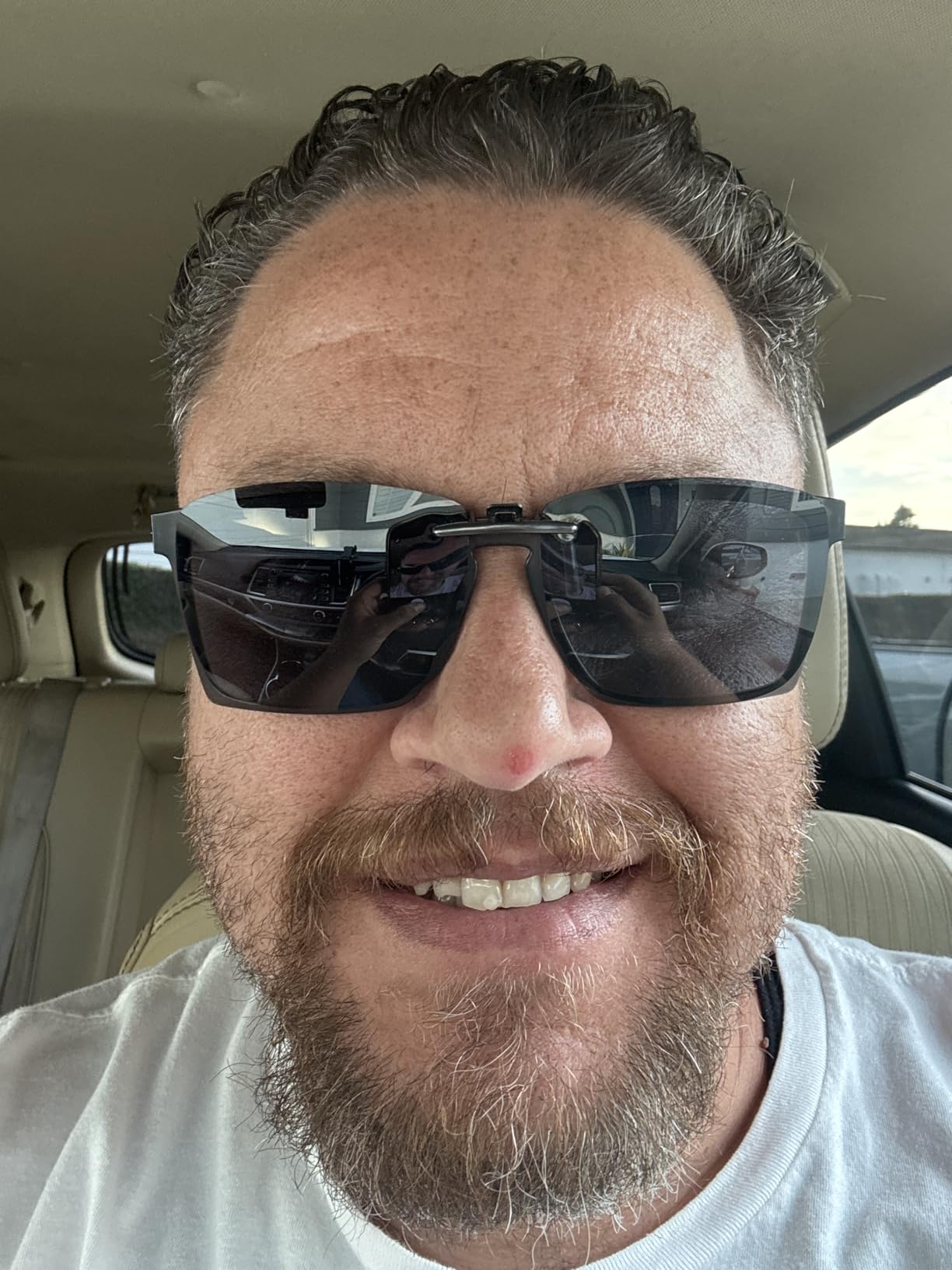 Polarized Clip On Sunglasses Over Prescription Glasses Men Women Compact Fit Non-Flip Up customer photo 2