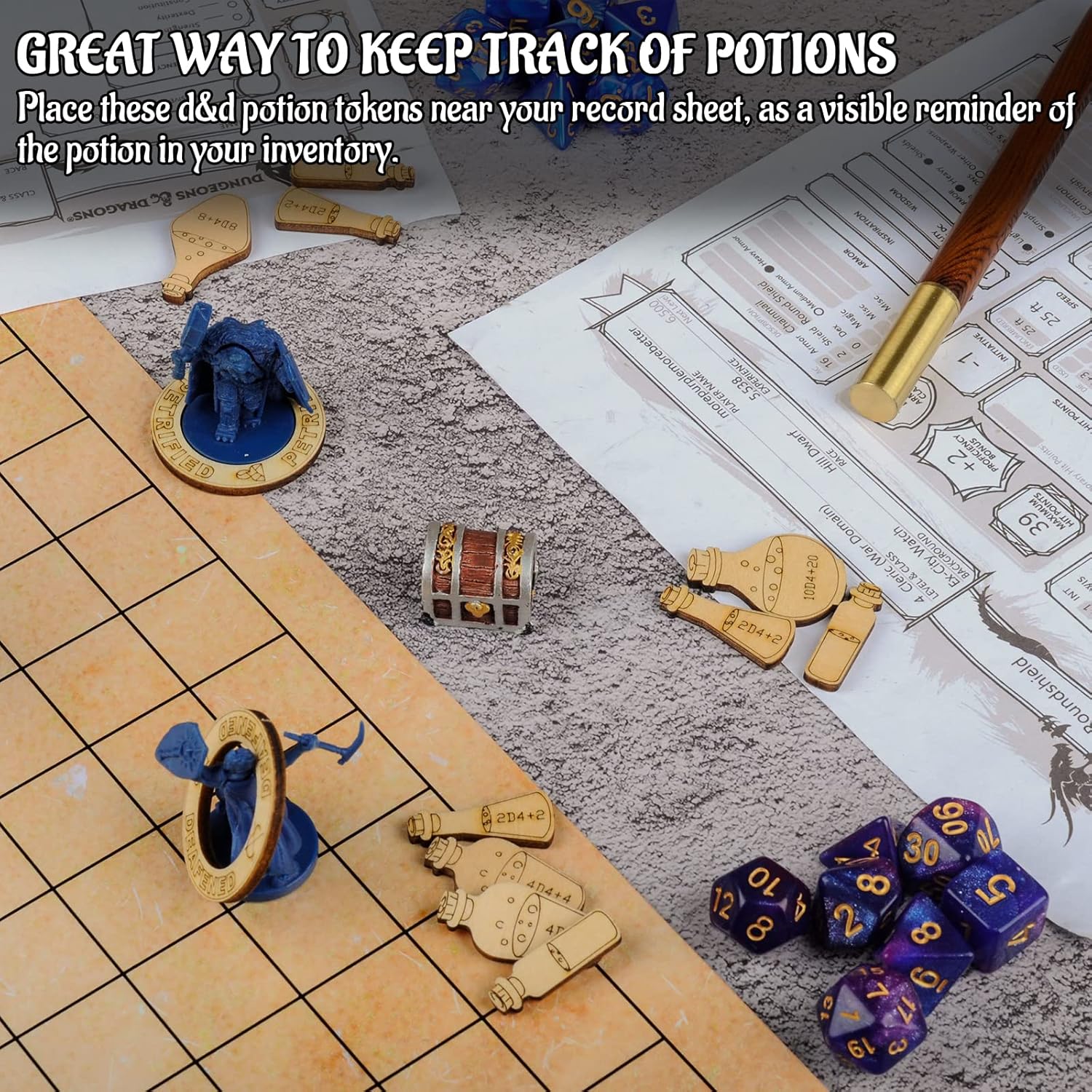 Healing Potion Tokens Set of 21 Wood Laser Cut and Etched DND Accessories for Dungeons and Dragons 5th Edition customer photo 2