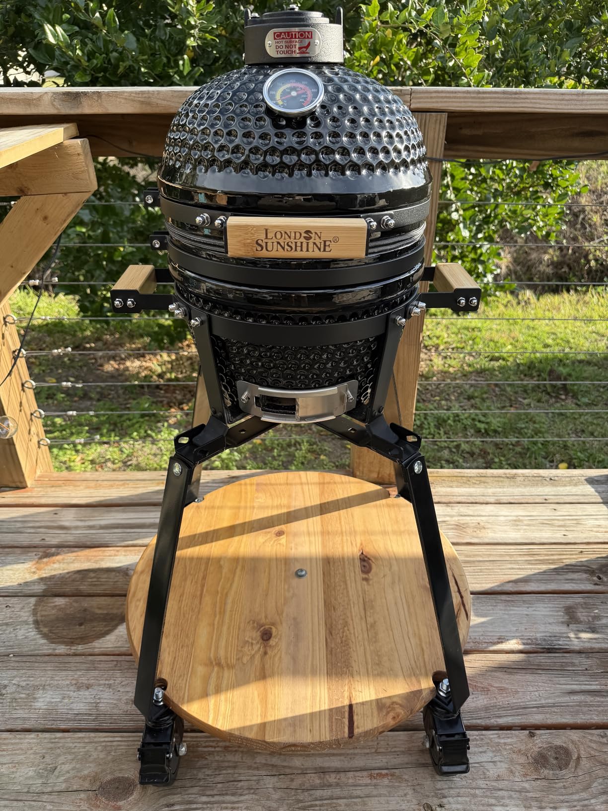 Ceramic Charcoal BBQ Kamado Grill Smoker - Portable Tabletop Cadet Series - Orange customer photo 1