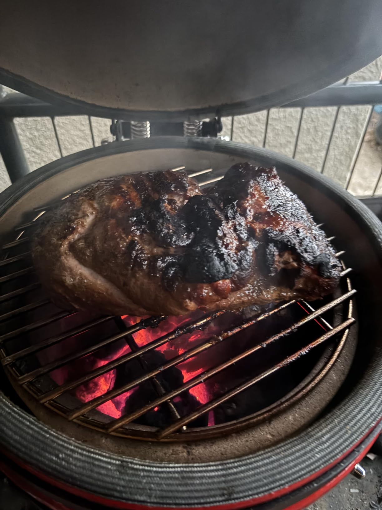 Ceramic Charcoal BBQ Kamado Grill Smoker - Portable Tabletop Cadet Series - Orange customer photo 2