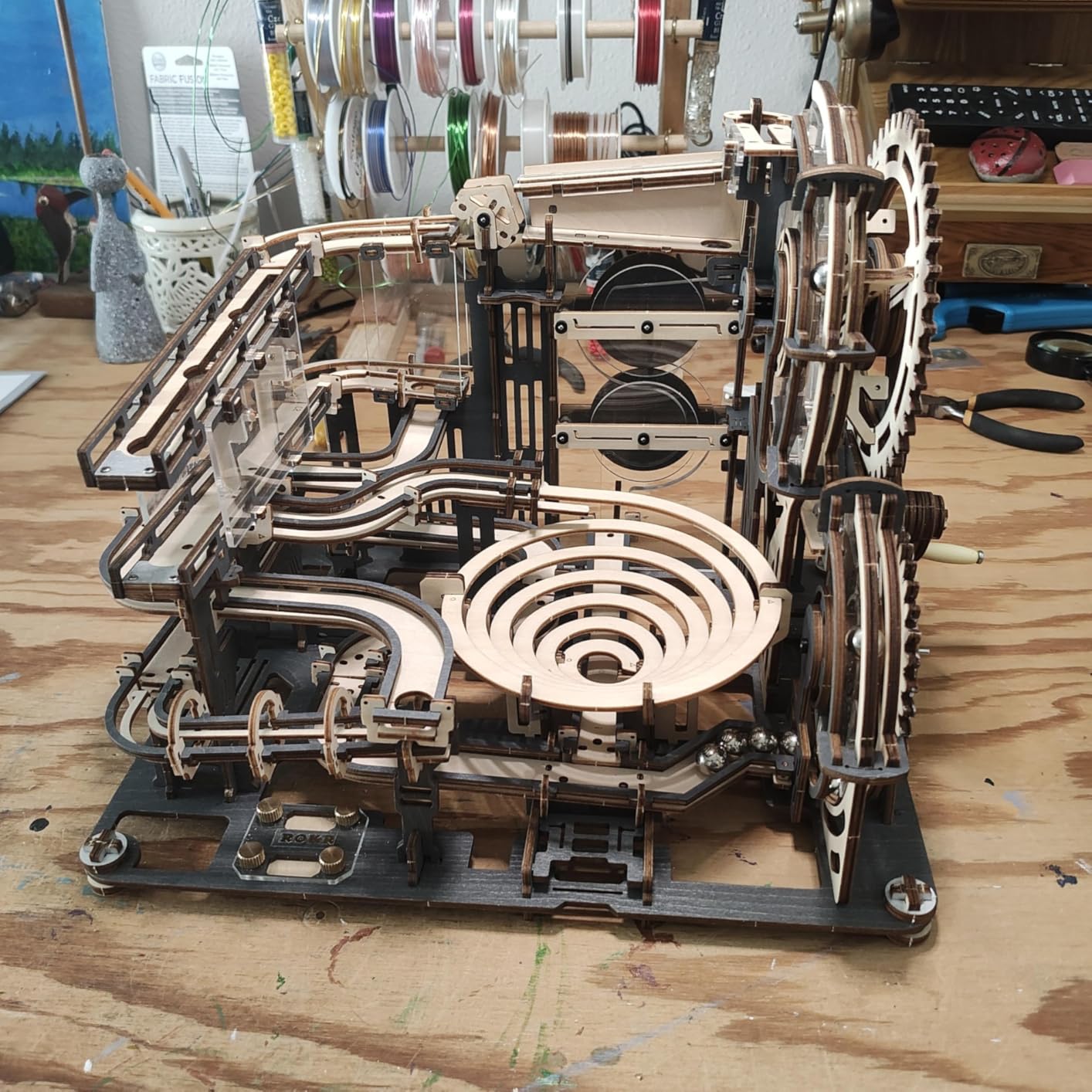 ROKR 3D Wooden Puzzles for Adults Marble Run Model Building Kit(LGA01 Marble Night City) customer photo 1