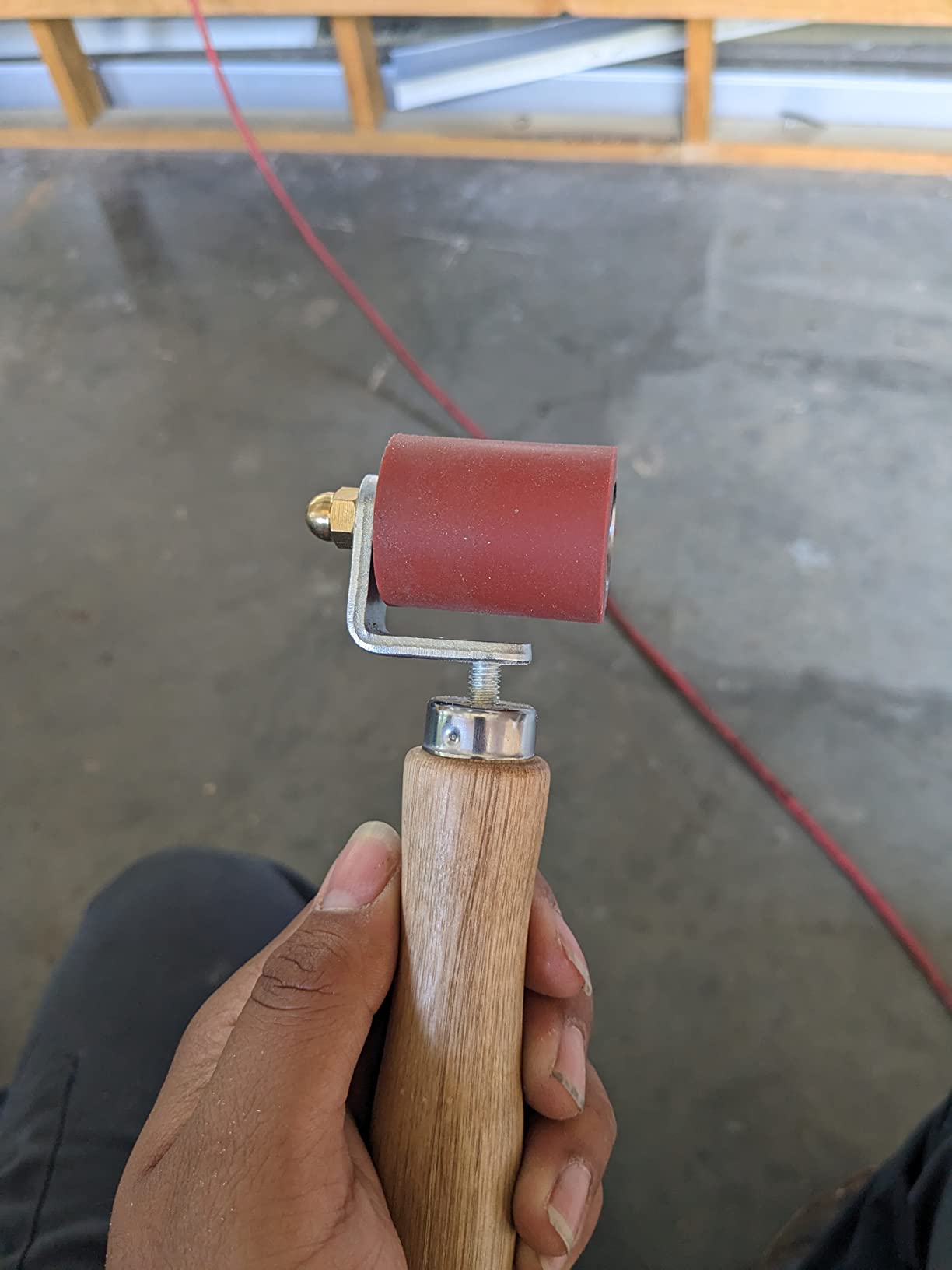 QWORK Silicone Seam Roller, High Temperature Resistant Silicon Seam Hand Pressure Roller Welding Tool, 40mm customer photo 1