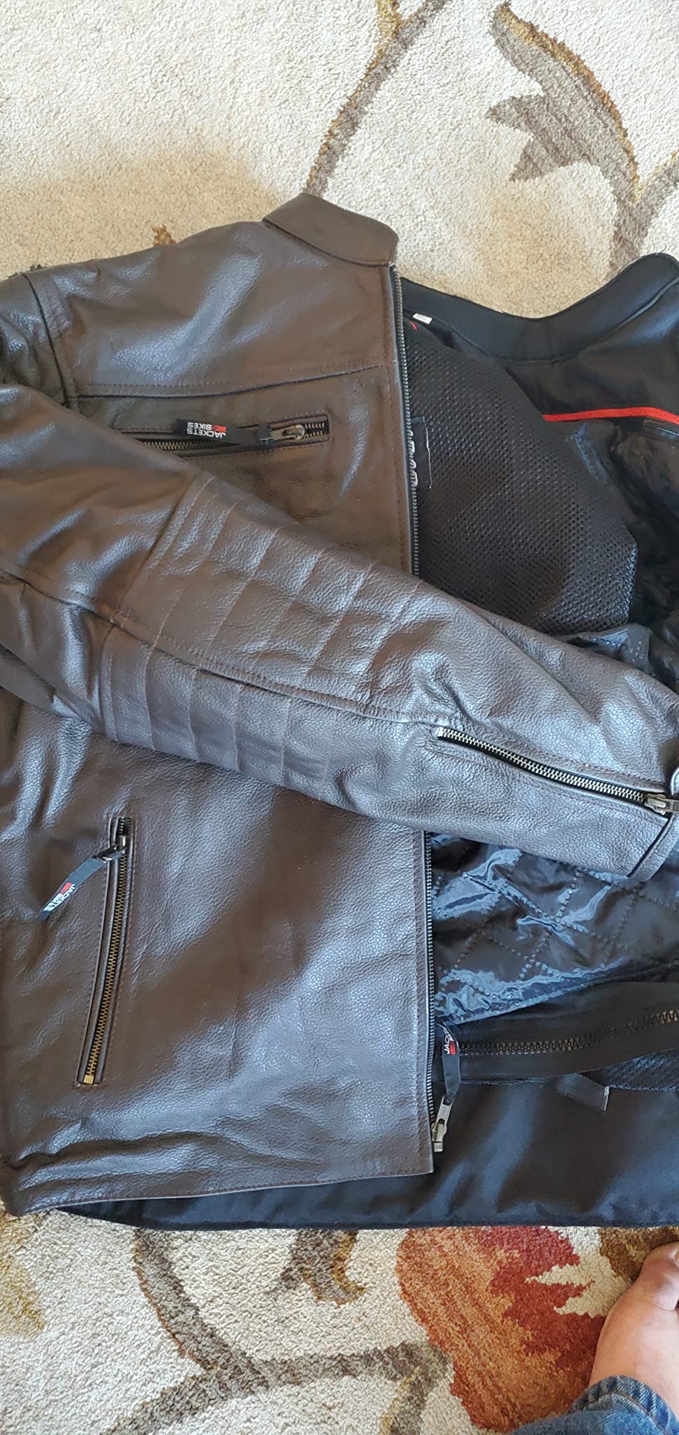 REVOLT Men's Motorcycle Jacket, Natural Buffalo Leather, CE Armor - Ventilation, Cruiser Motorbiker Touring Biker Black L customer photo 2