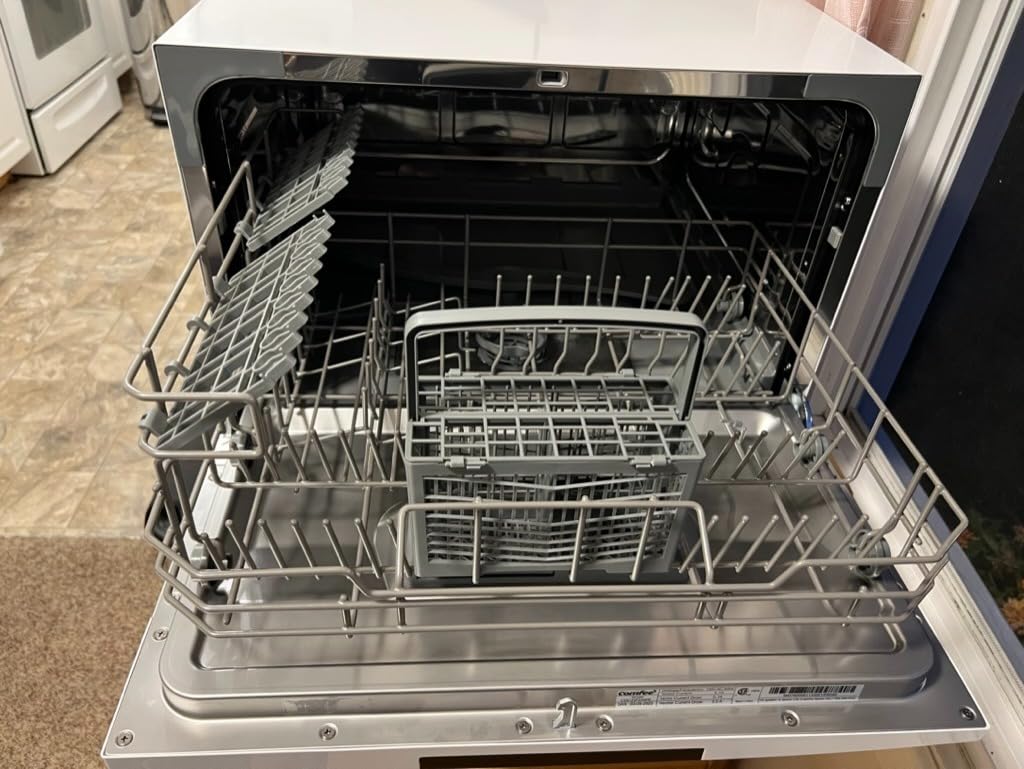 COMFEE' Portable Mini Dishwasher, Energy Star, Countertop, 6 Place Settings, with 8 Washing Programs, Speed, Baby-Care, ECO& Glass, Dish Washer for Dorm, RV& Apartment, White customer photo 1