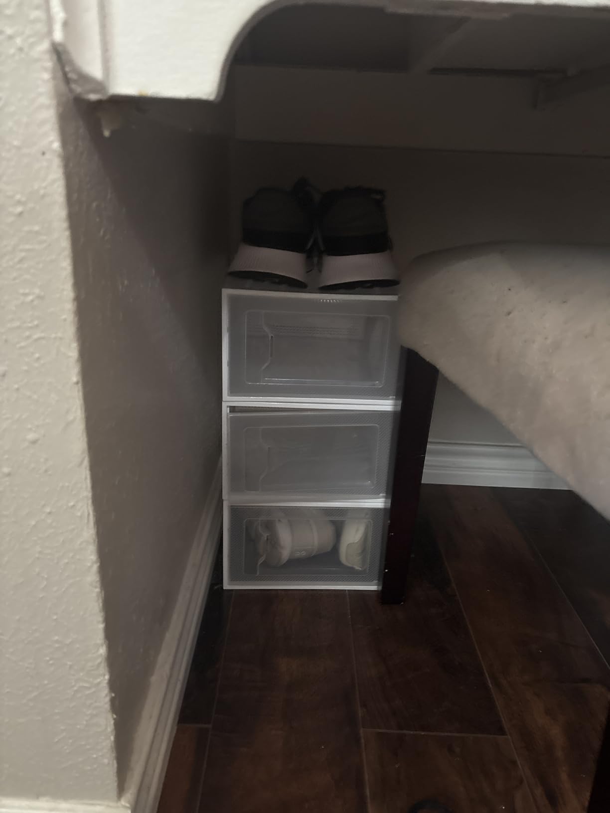 SEE SPRING 12 Pack Shoe Storage Box, Clear Plastic Stackable Shoe Organizer for Closet, Space Saving Foldable Shoe Rack Sneaker Container Bin Holder customer photo 2