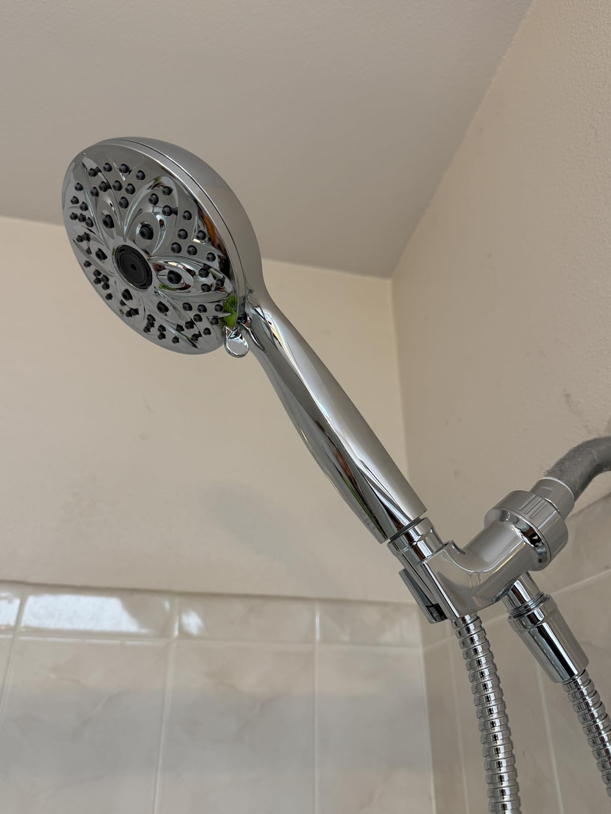 JDO 6-Setting Shower Head with Handheld, High Pressure 4.7 Inch Chrome Detachable Showerhead Set with 59 Inch Stainless Steel Hose and Adjustable Showerhead Holder customer photo 1