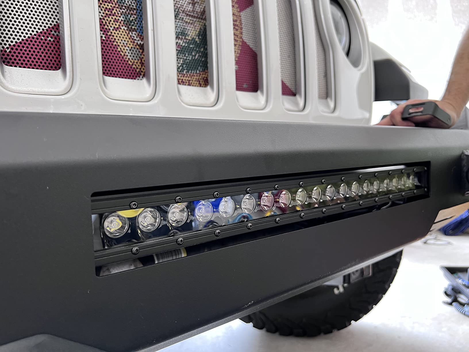 Rough Country Full Width High Clearance Front Bumper for Jeep Gladiator JT, Wrangler JK/JL & Unlimited 4WD with Skid Plate & LED Lights customer photo 2