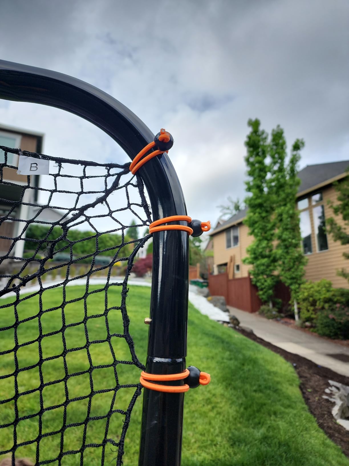 Lacrosse Goal Net (6'W x 6'H x 7'D) Folding Lacrosse Net for Backyard | Powder Coated Steel Frame, UV Treated Netting, Use with Rebounder & Backstop Goal Nets [Includes Carrying Bag & U Stakes] customer photo 2