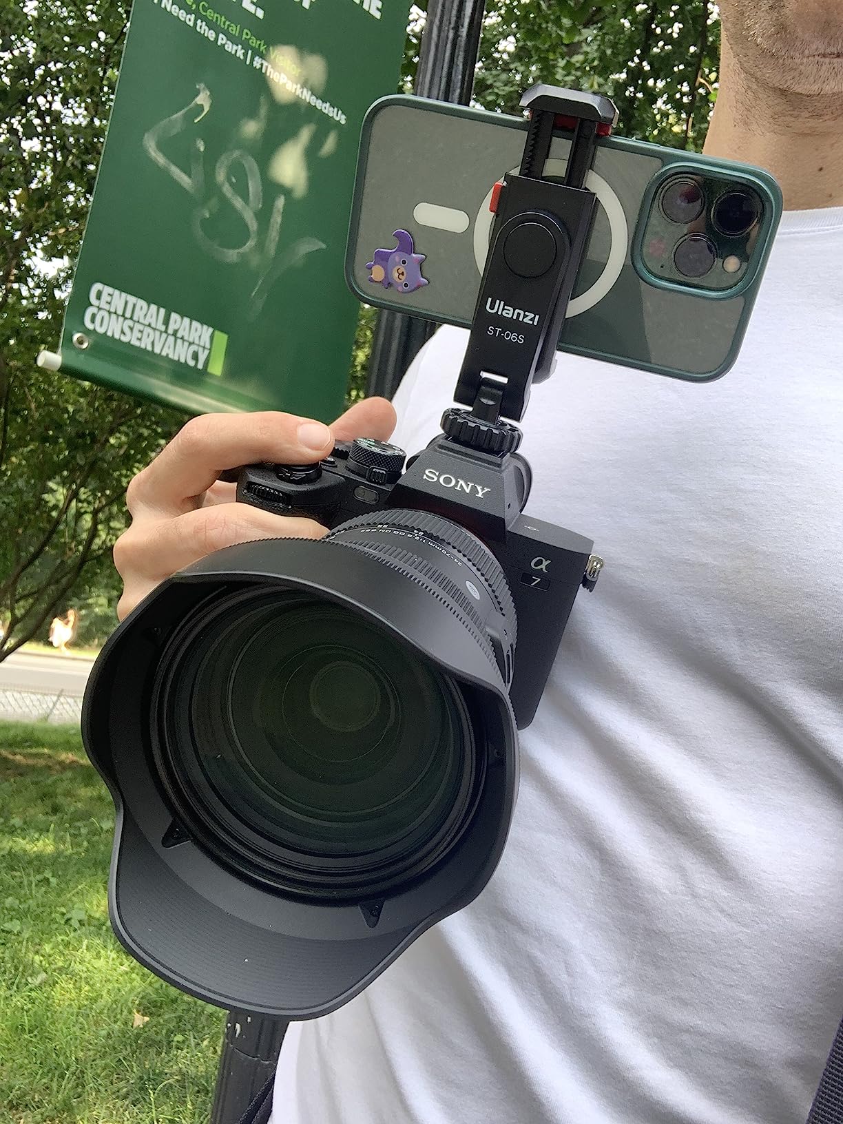 ULANZI ST-06S Phone Tripod Mount, Universal Smartphone Mount Adapter with 2 Cold Shoe, 360° Rotates Adjustable Cell Phone Clip Clamp Holder, Compatible with iPhone 17/16/15, Samsung Galaxy Cell Phones customer photo 2