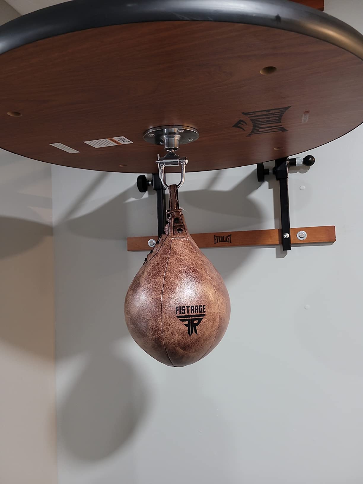 FISTRAGE Speed Bag Boxing Ball Leather MMA Muay Thai Training Punching Dodge Striking Kit with Free Hanging Swivel Workout Speedball Kicking Platform Equipment customer photo 1
