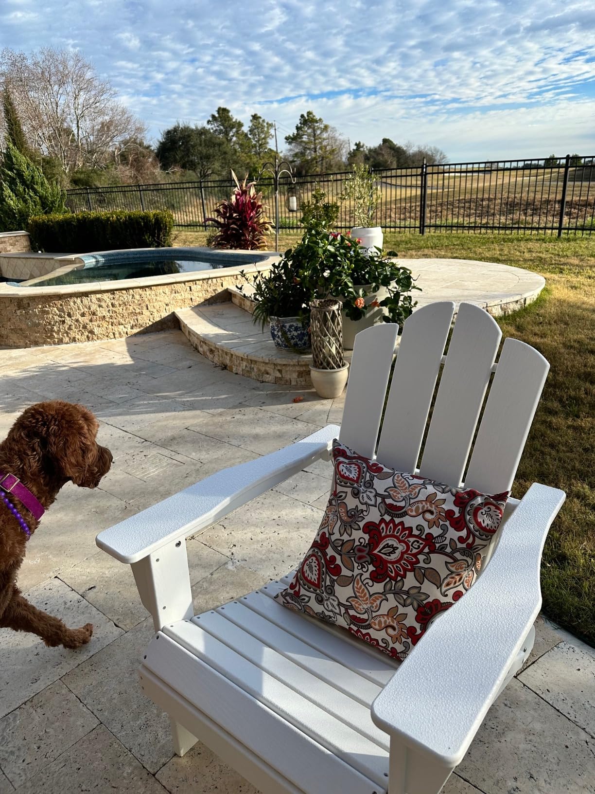 KINGYES Folding Adirondack Chair, HDPE All-Weather Patio Chairs, Wooden Textured Lawn Chair for Poolside, Backyard, Deck, Fire Pit, Navy customer photo 1