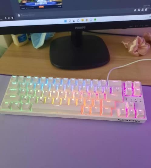 LTC NB681 Nimbleback Wired 65% Mechanical Keyboard, RGB Backlit Ultra-Compact 68 Keys Gaming Keyboard with Hot-Swappable Switch and Stand-Alone Arrow/Control Keys (Hot Swappable Red Switch, Black) customer photo 2