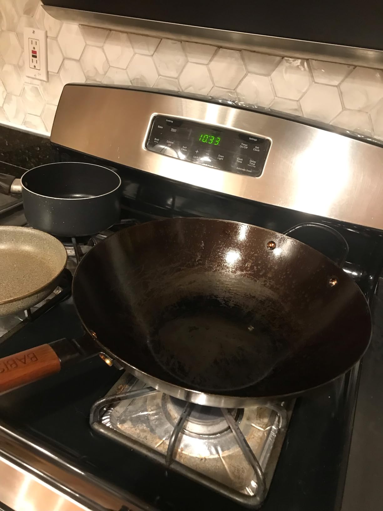 Babish 14 Inch Carbon Steel Wok Pan, Flat Bottom Stir Fry Pan, Induction customer photo 2