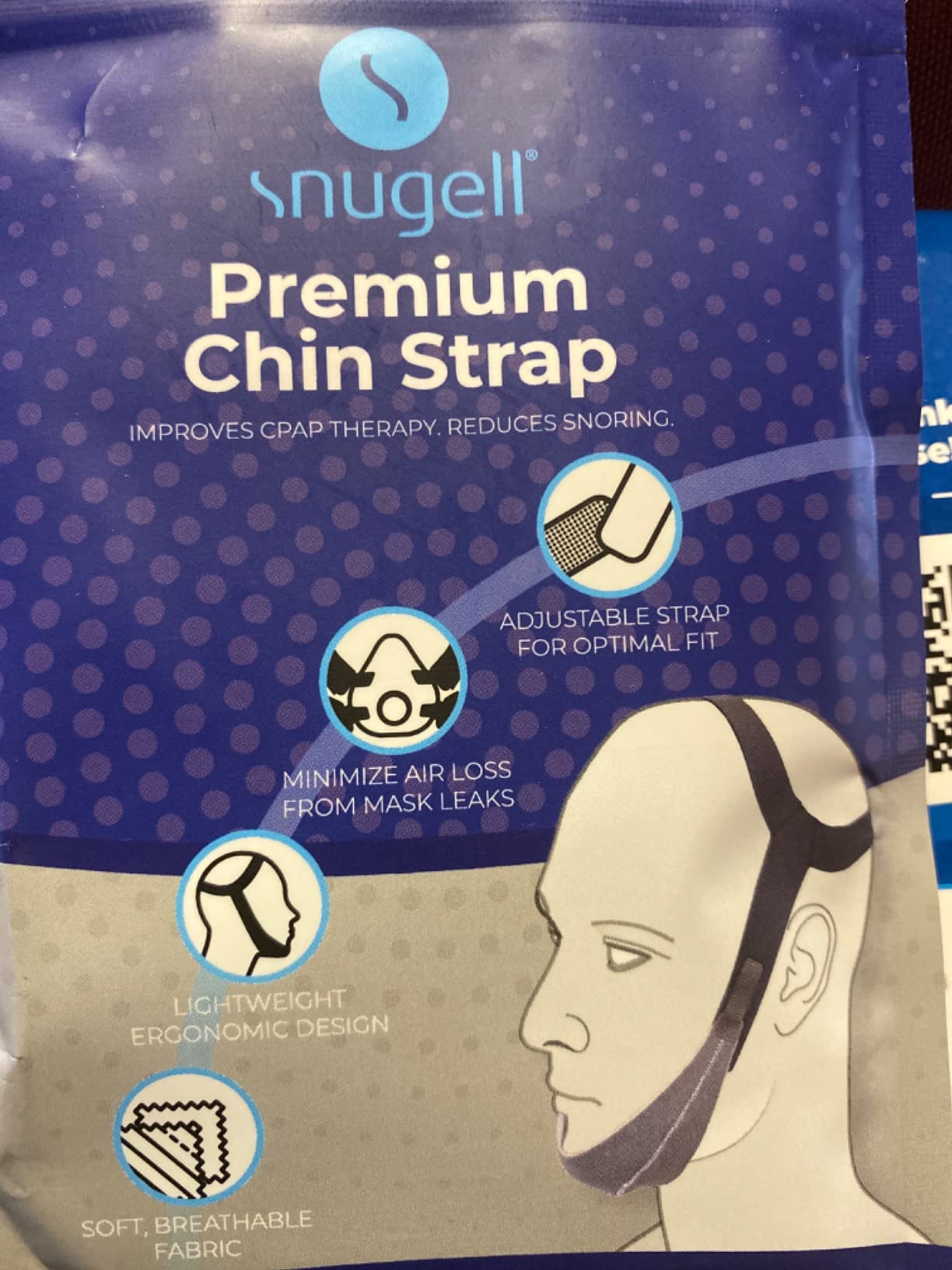 Snugell Premium Chin Strap for CPAP Users - Adjustable and Comfortable Original Design Chin Straps for Sleeping - to Keep Mouth Closed During Sleep - Improves CPAP Therapy - Anti Snoring Straps customer photo 1