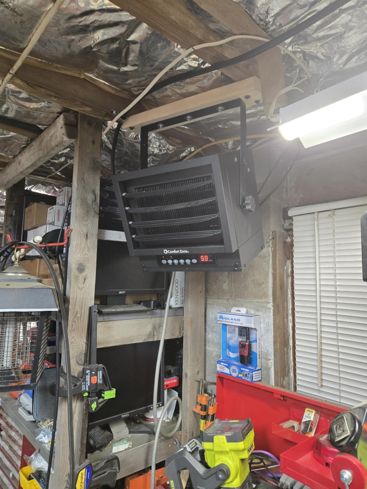 Comfort Zone Hard-Wired Ceiling Mount Garage Space Heater with Remote, 7,500 Watt, 240 Volt, Fan-Forced, Overheat Protection, Digital Thermostat, 12-Hour Timer, CZ230ERBK customer photo 1