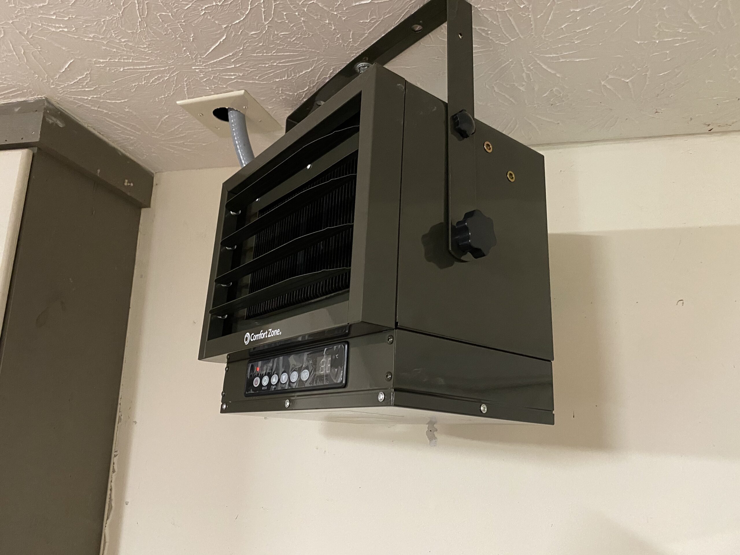 Comfort Zone Hard-Wired Ceiling Mount Garage Space Heater with Remote, 7,500 Watt, 240 Volt, Fan-Forced, Overheat Protection, Digital Thermostat, 12-Hour Timer, CZ230ERBK customer photo 2