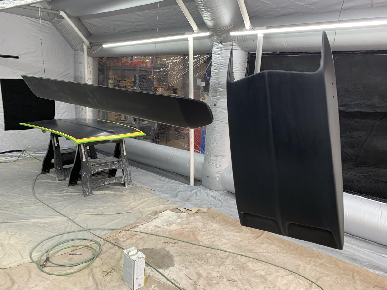 FLAPKWAN 39X18X15FT Inflatable Paint Booth for Trucks Portable Paint Booth with 1500W+1100W Blowers for Professional Car Painting and Polishing Workstation with Oversized Air Exchange System customer photo 1