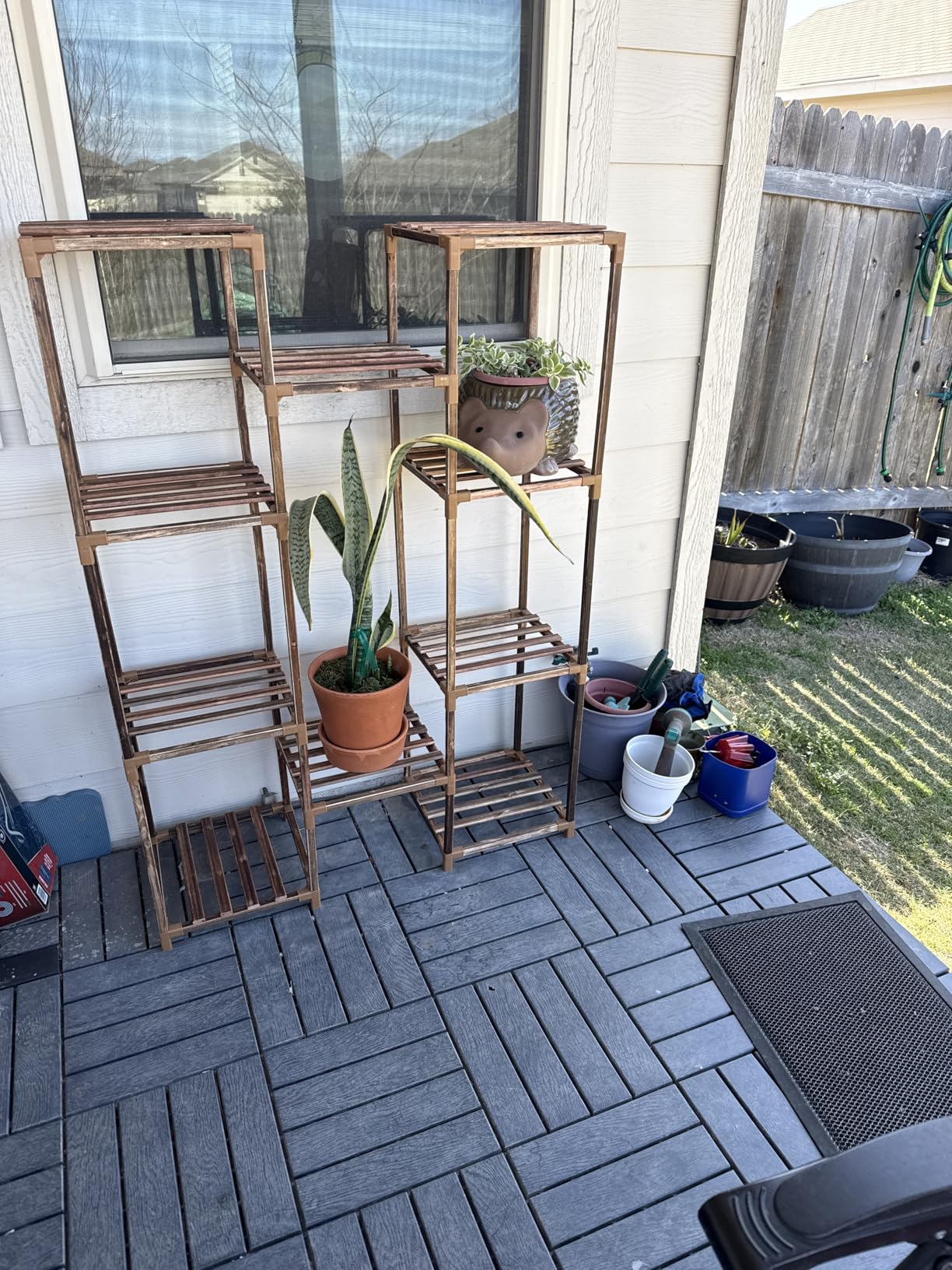 Uneedem Plant Stand Indoor Outdoor, 10 Tiered Plant Shelf Wood Plant Rack customer photo 2